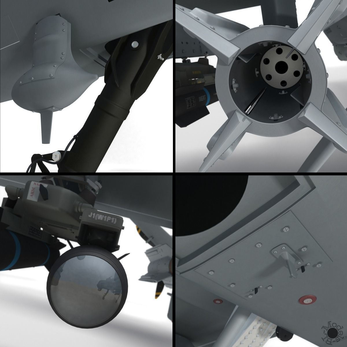 Generic Military Aircraft UAV Drone 3D model_23