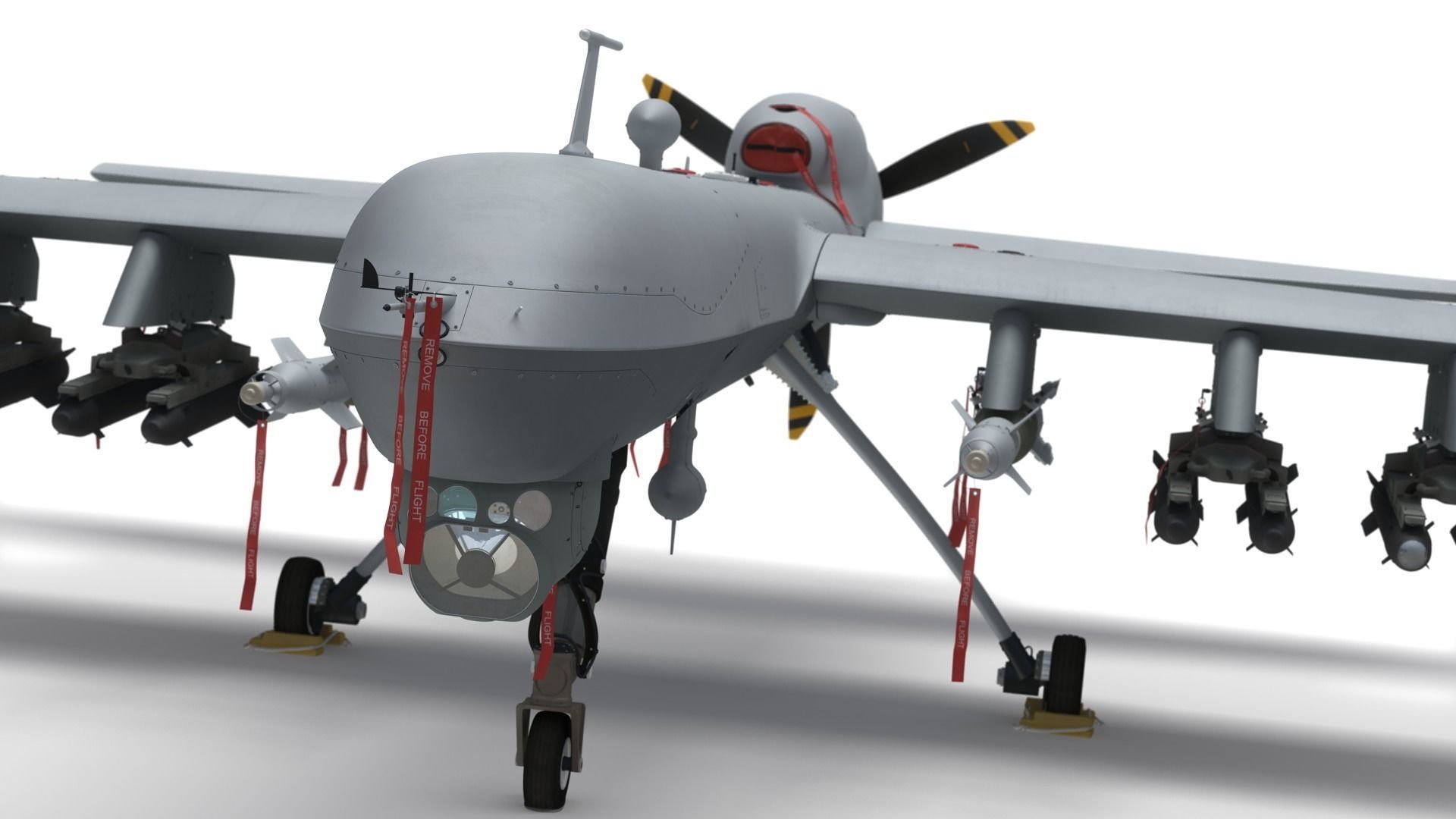 Generic Military Aircraft UAV Drone 3D model_8