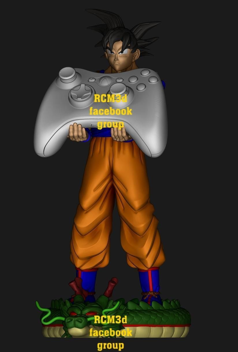 Goku cellphone and joystick holder  3D print model_3