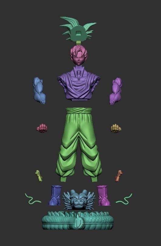 Goku cellphone and joystick holder  3D print model_4