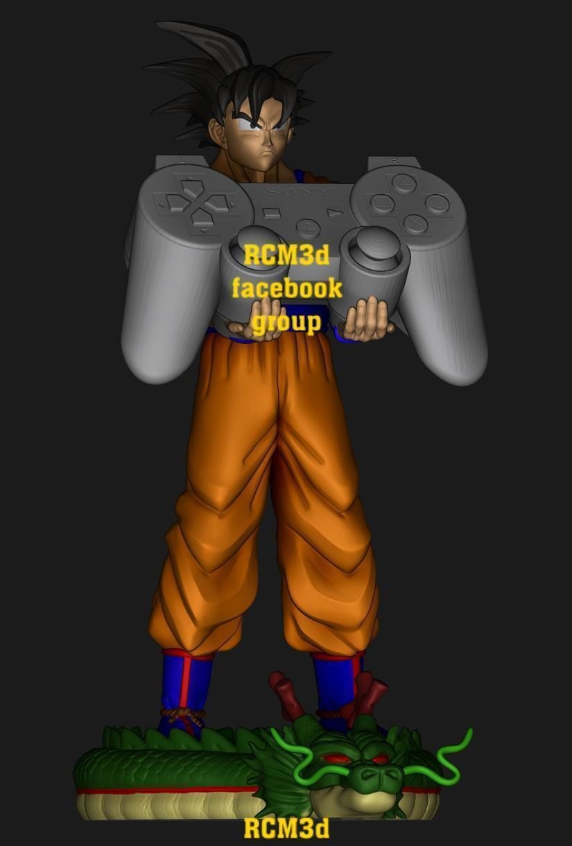 Goku cellphone and joystick holder  3D print model_2