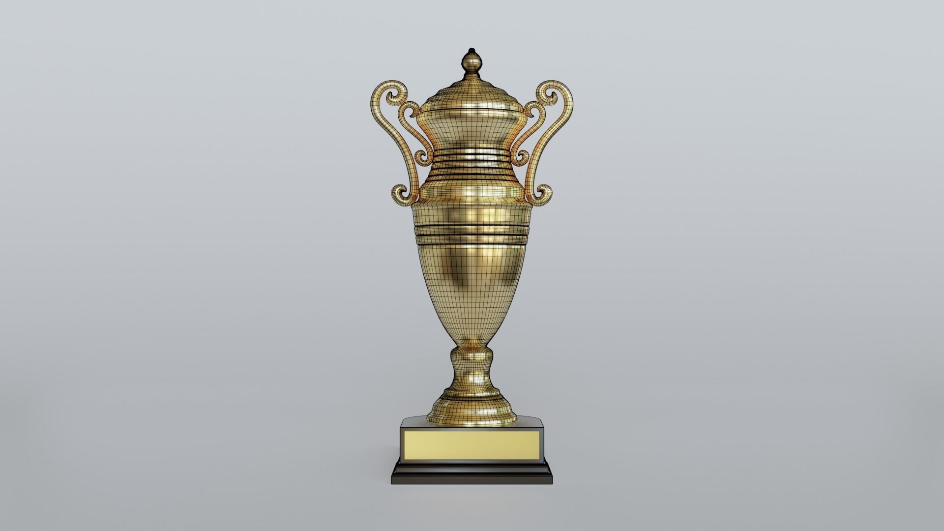 Trophy 3D model golden 3D model_4