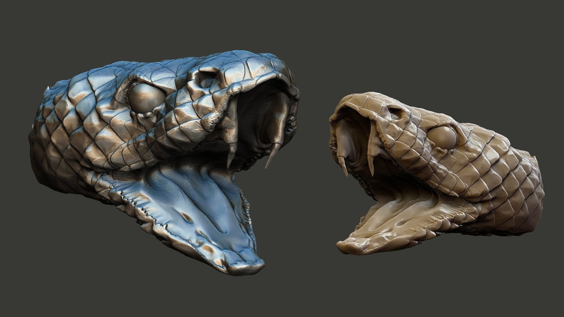 snake head 3D print model_4