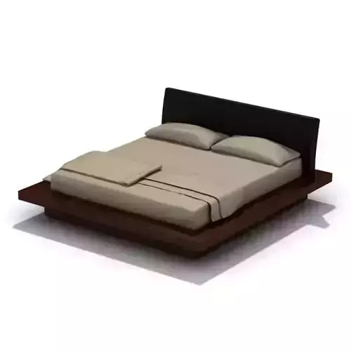 Modern Dark Wood Platform Bed
