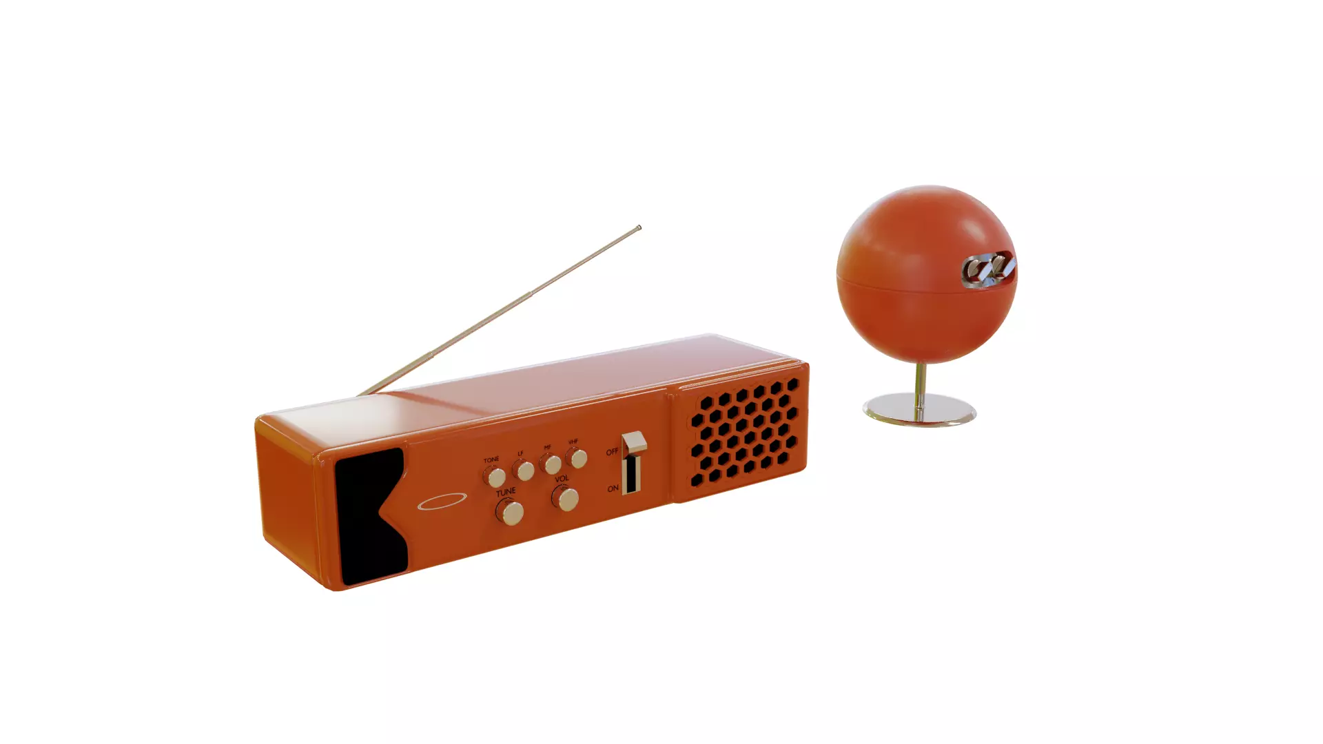 70s vintage radios 3D model