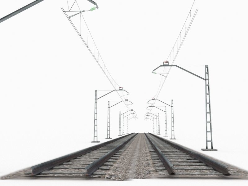 Train Rail 3D model_2