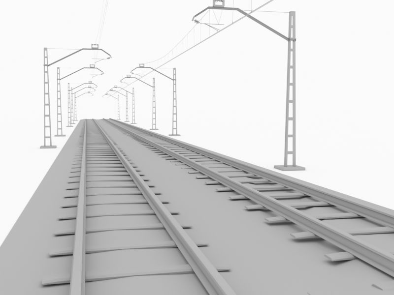 Train Rail 3D model_5