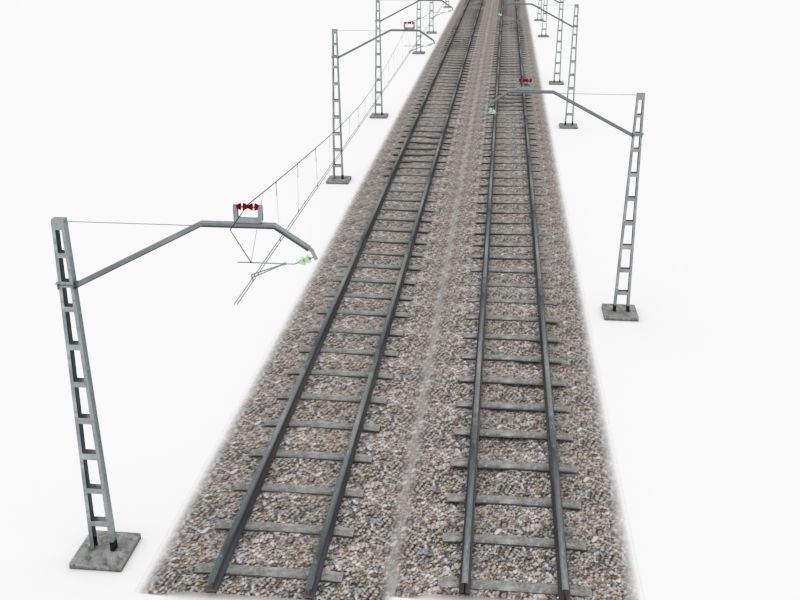 Train Rail 3D model_3