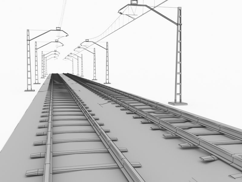 Train Rail 3D model_4