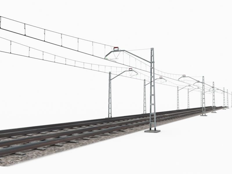 Train Rail 3D model_1