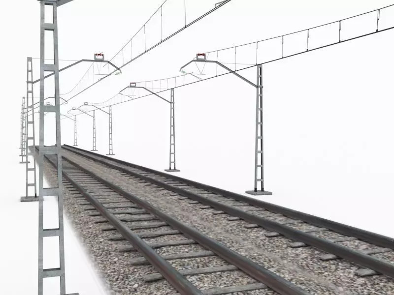 Train Rail 3D model_0