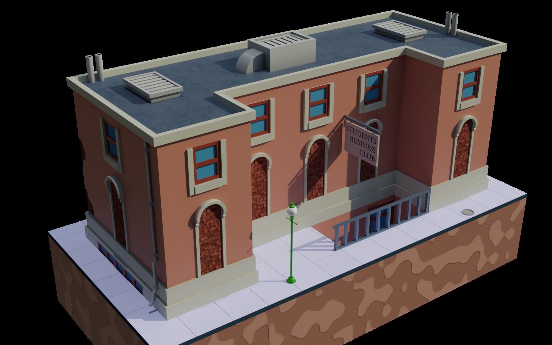 The Simpsons  cartoon House Low-poly 3D model_1