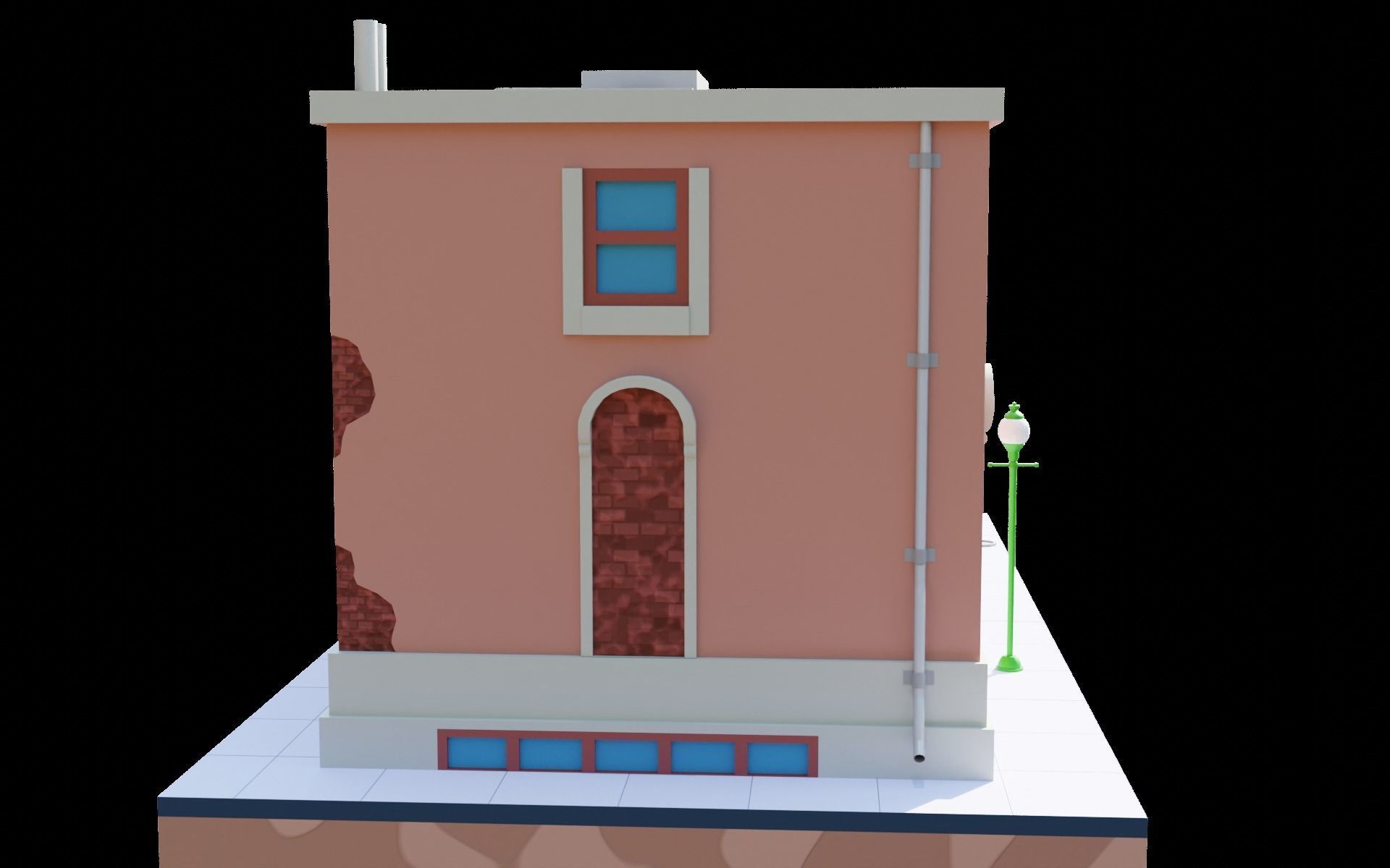 The Simpsons  cartoon House Low-poly 3D model_2