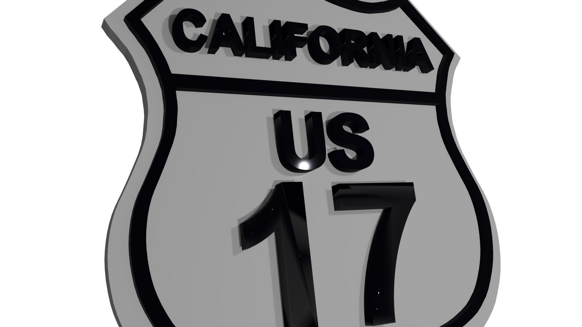 Sign Cal US Route 3D model_3