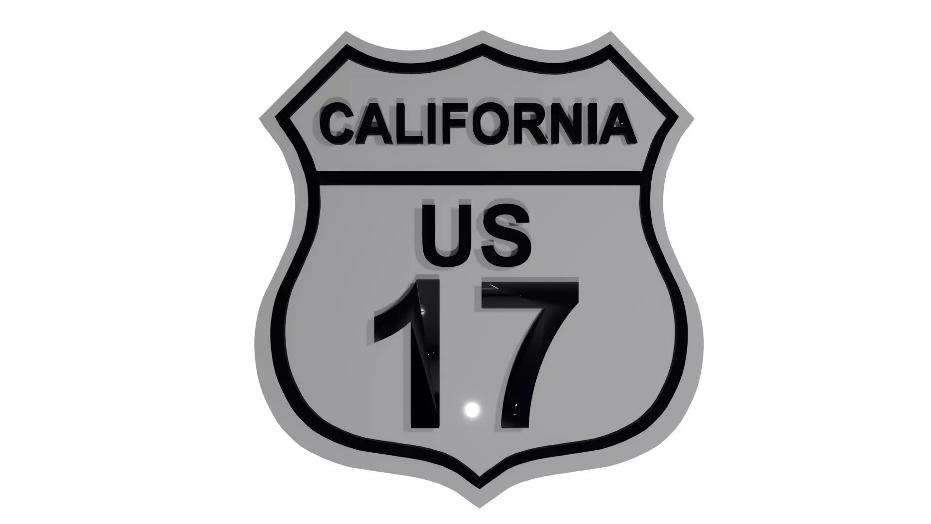 Sign Cal US Route 3D model_0