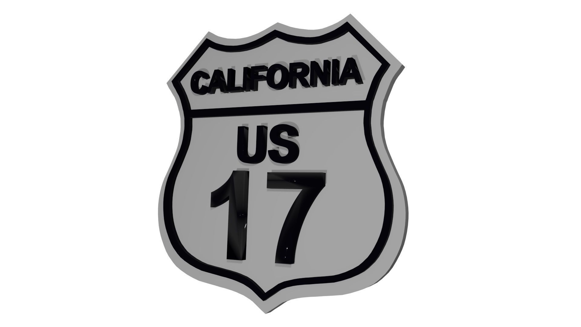 Sign Cal US Route 3D model_4