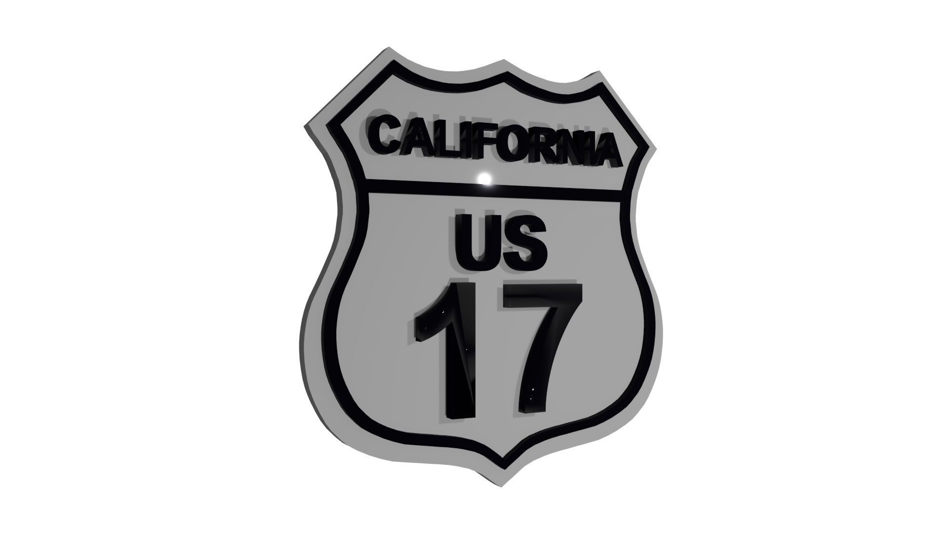 Sign Cal US Route 3D model_1