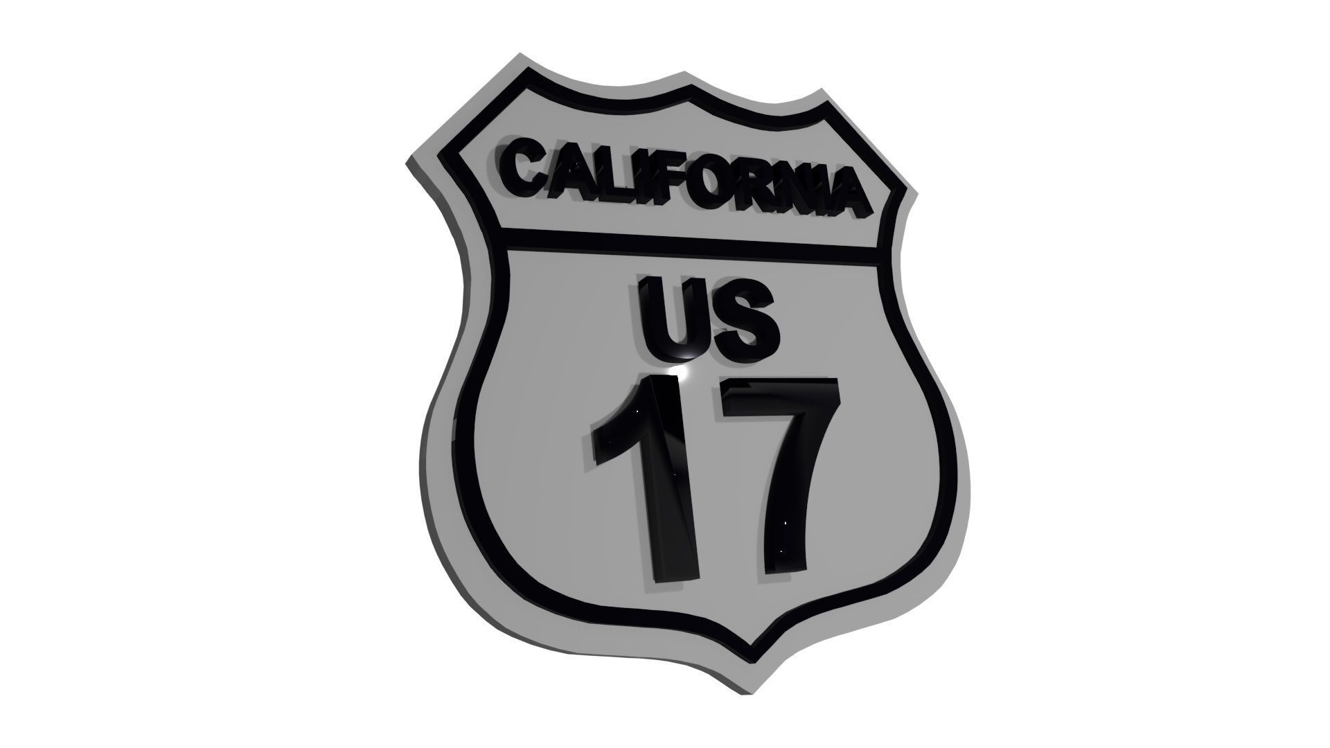 Sign Cal US Route 3D model_2
