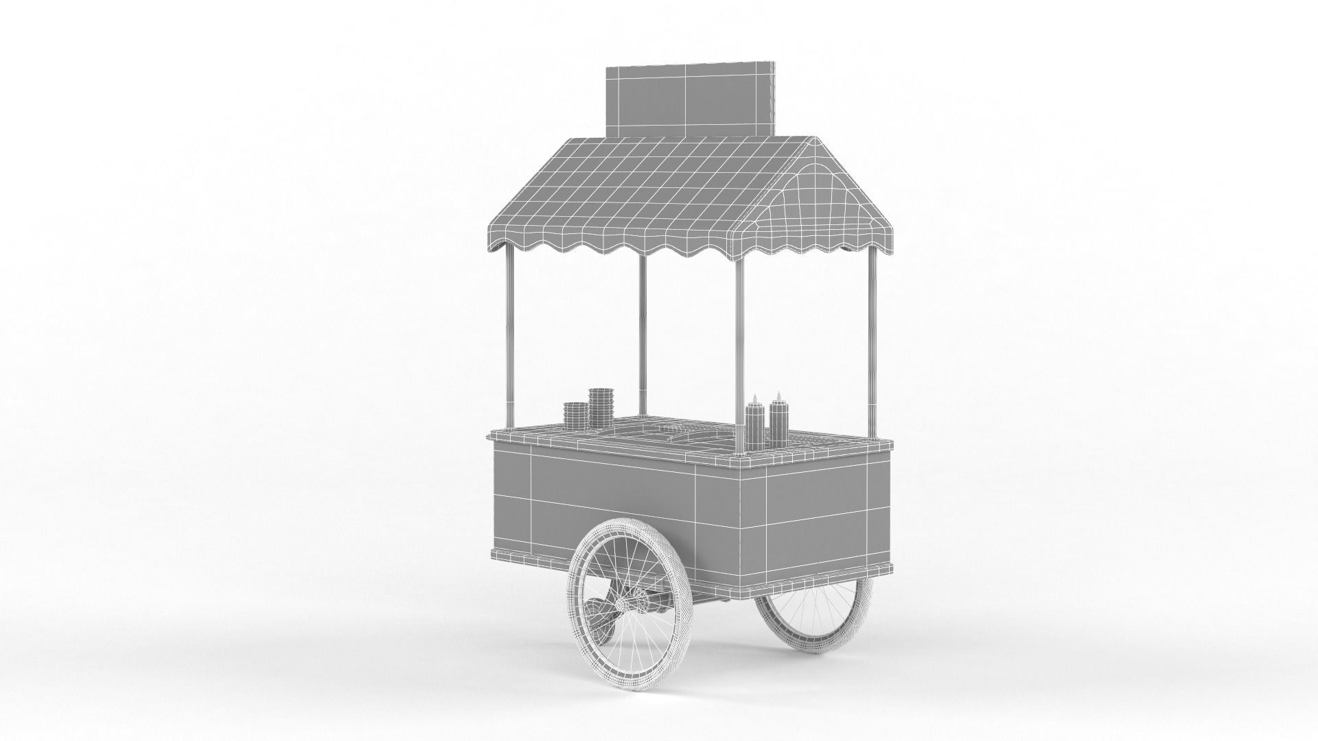 Hot Dog Cart 3D model_9