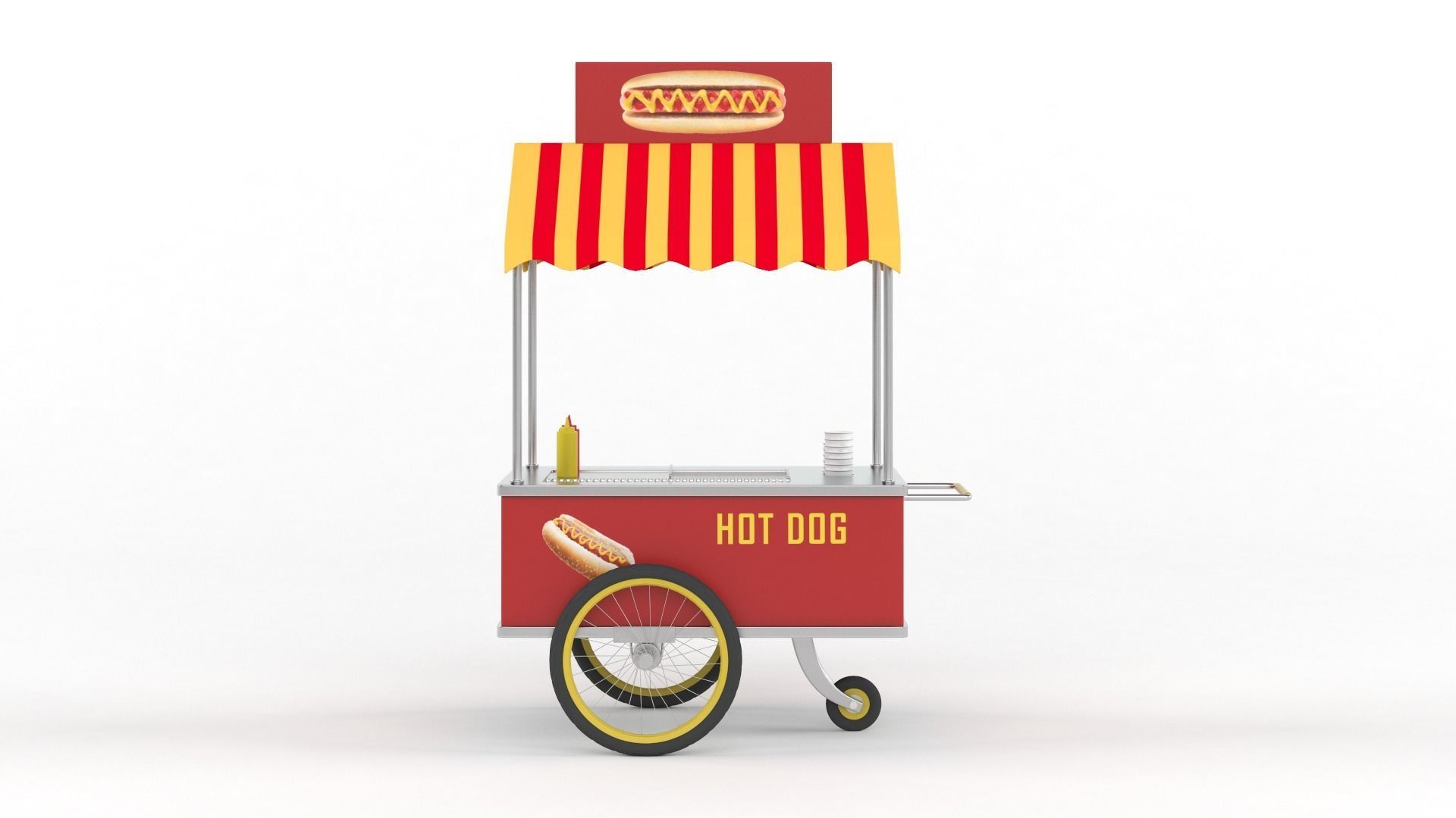Hot Dog Cart 3D model_1