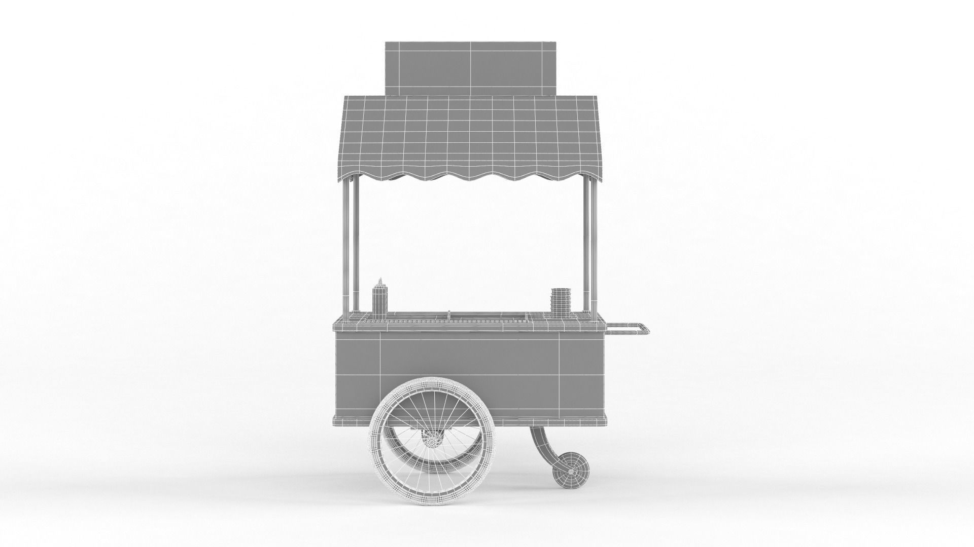 Hot Dog Cart 3D model_6