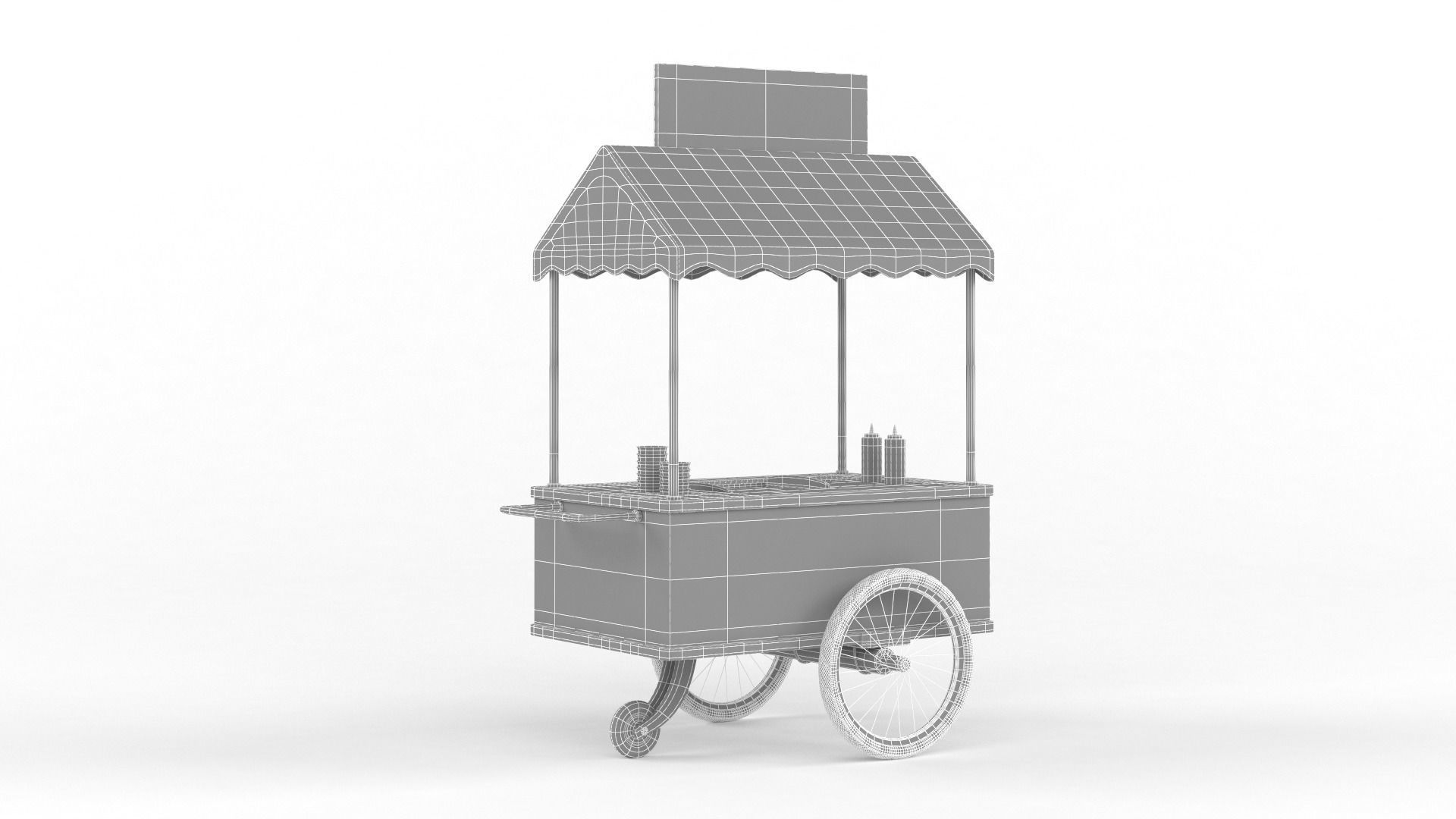 Hot Dog Cart 3D model_8