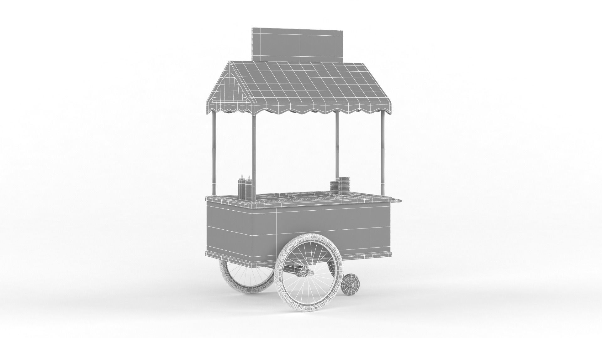 Hot Dog Cart 3D model_5