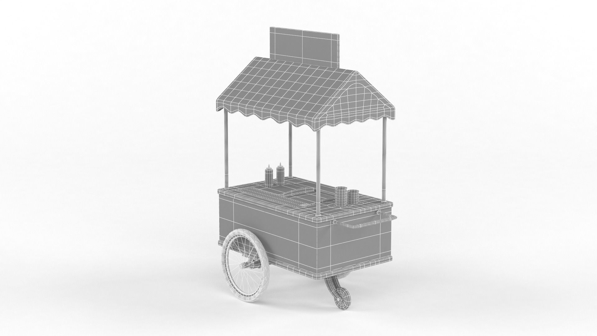Hot Dog Cart 3D model_7