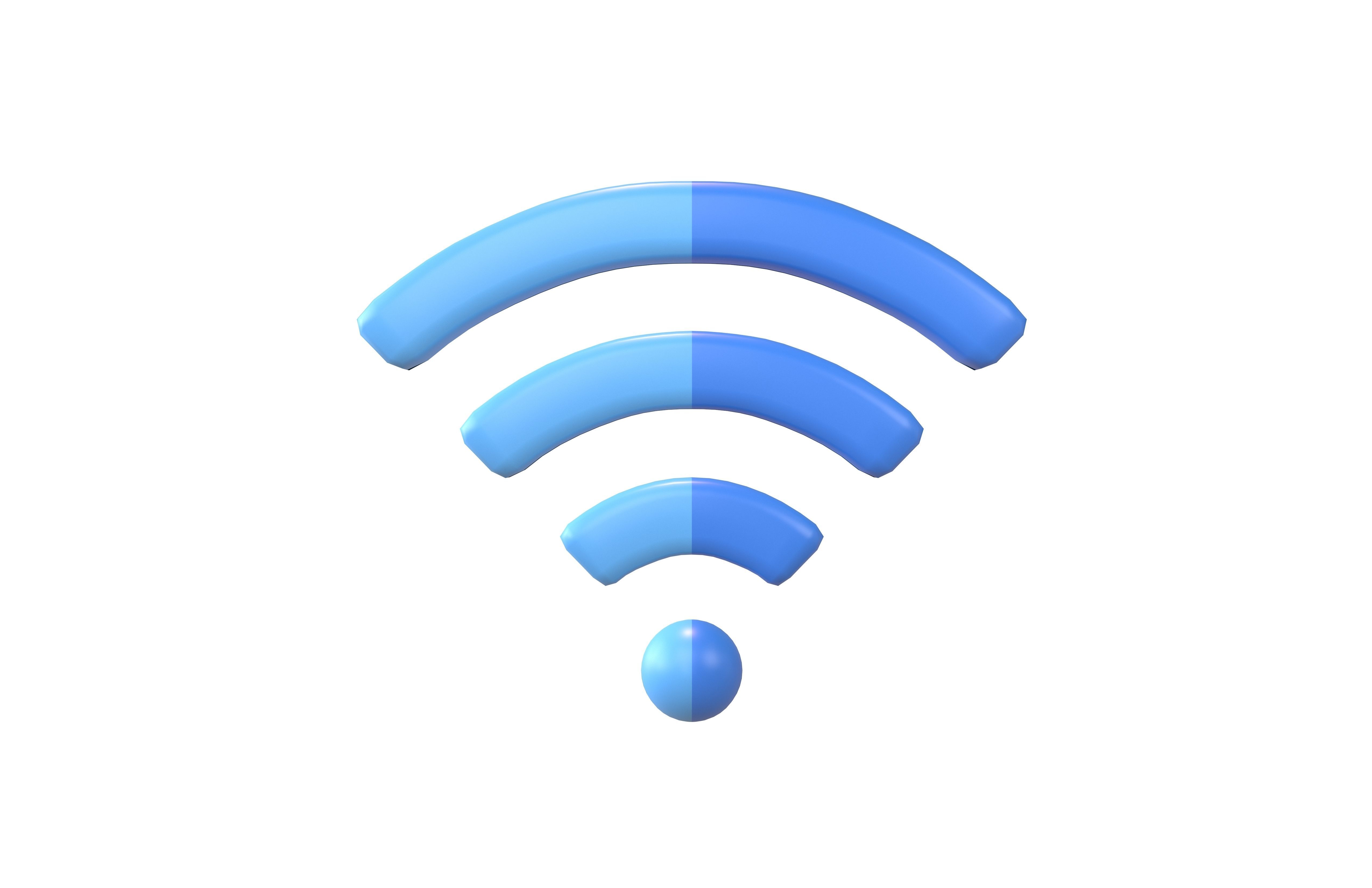 Wifi Symbol v3 001 Low-poly 3D model_1