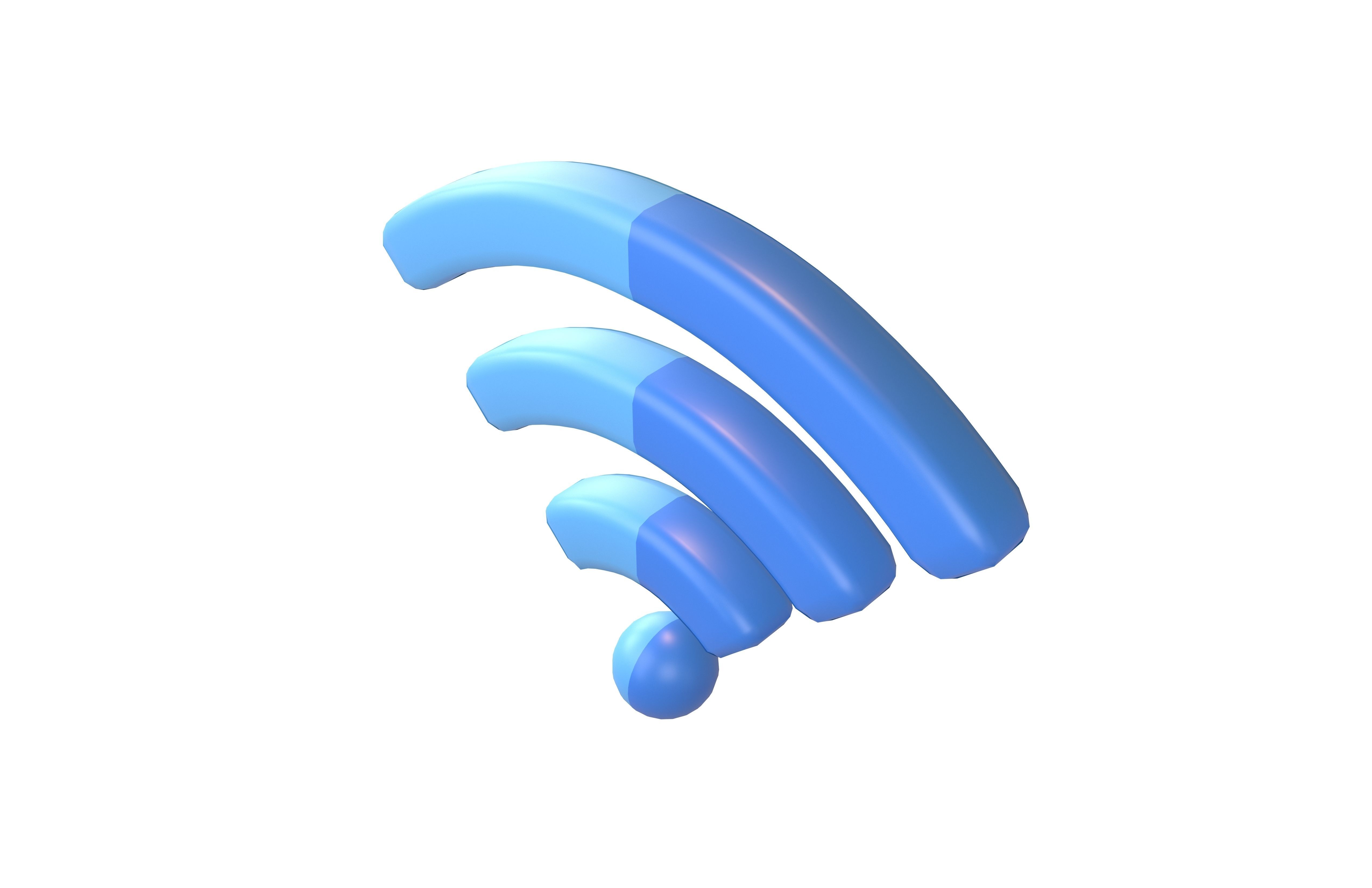 Wifi Symbol v3 001 Low-poly 3D model_2