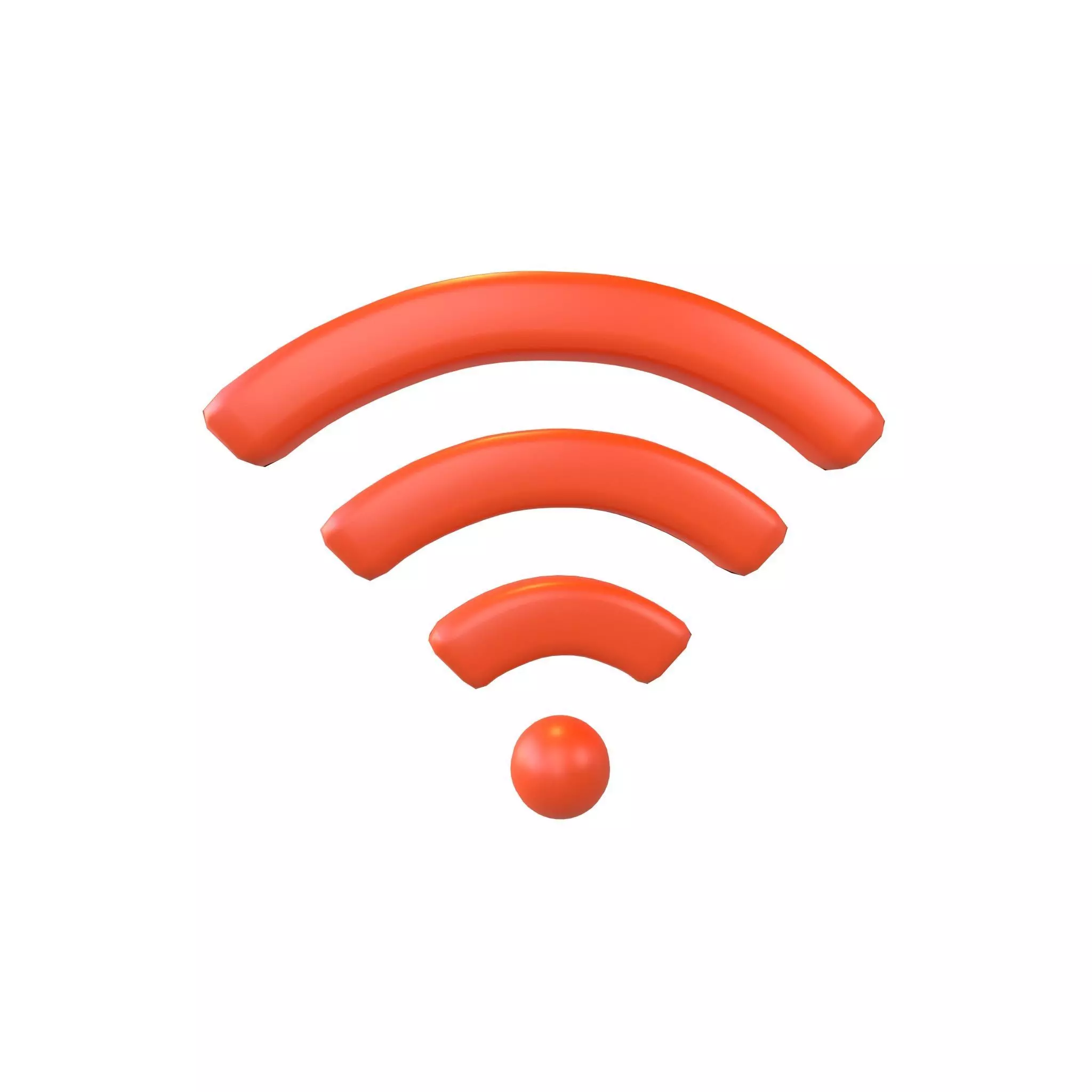 Wifi Symbol v3 004 Low-poly 3D model_0