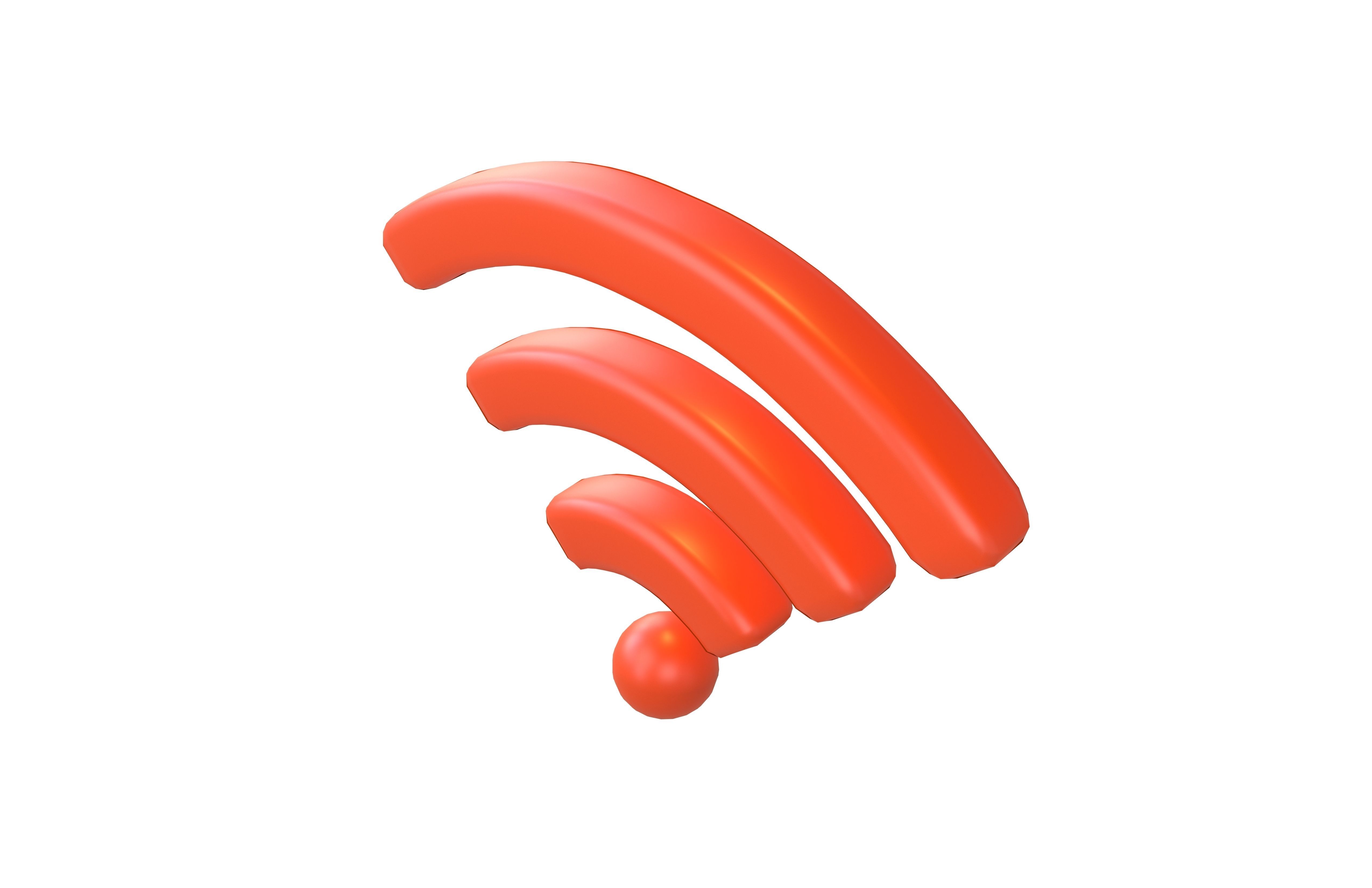 Wifi Symbol v3 004 Low-poly 3D model_2