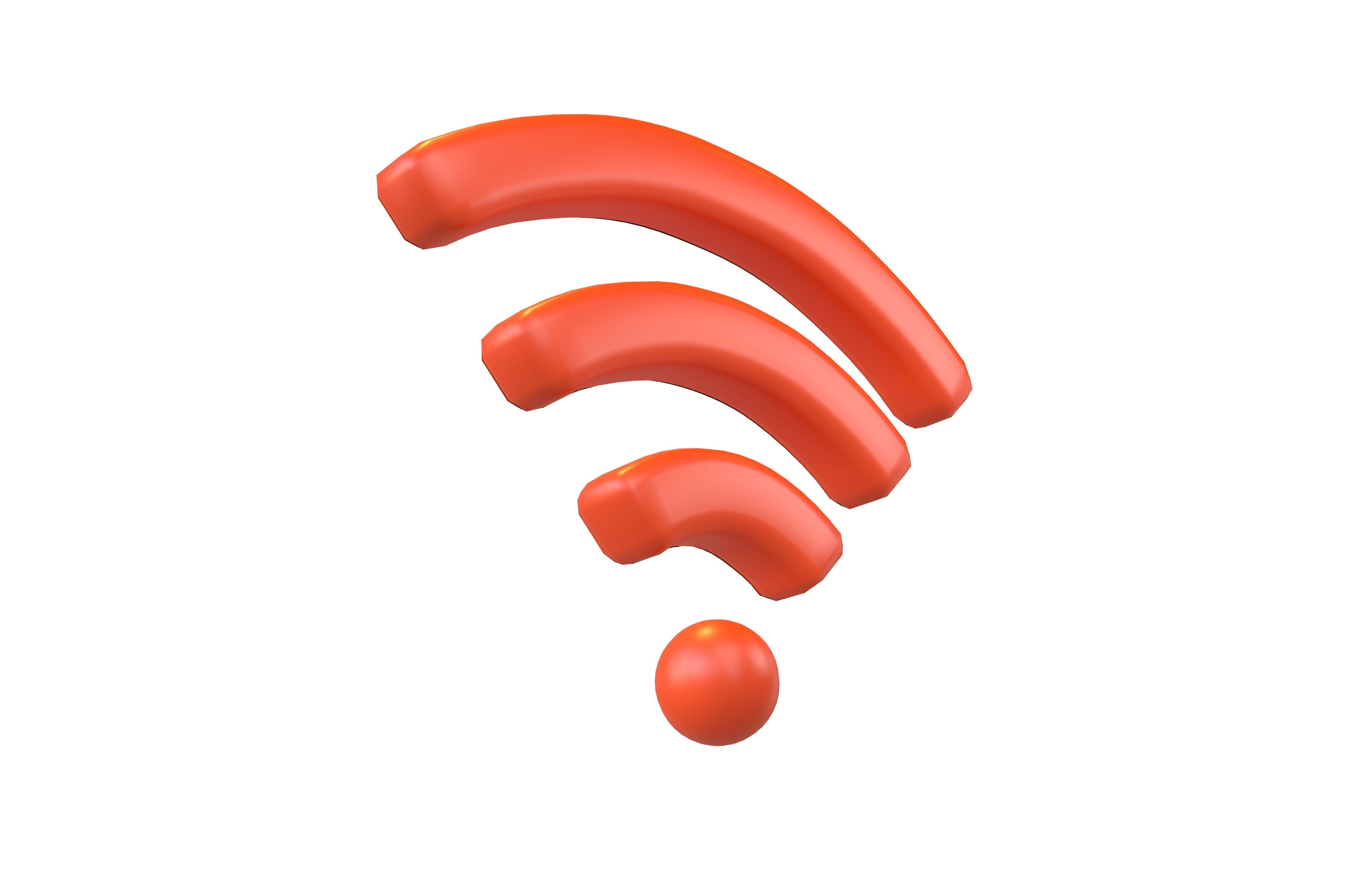 Wifi Symbol v3 004 Low-poly 3D model_3