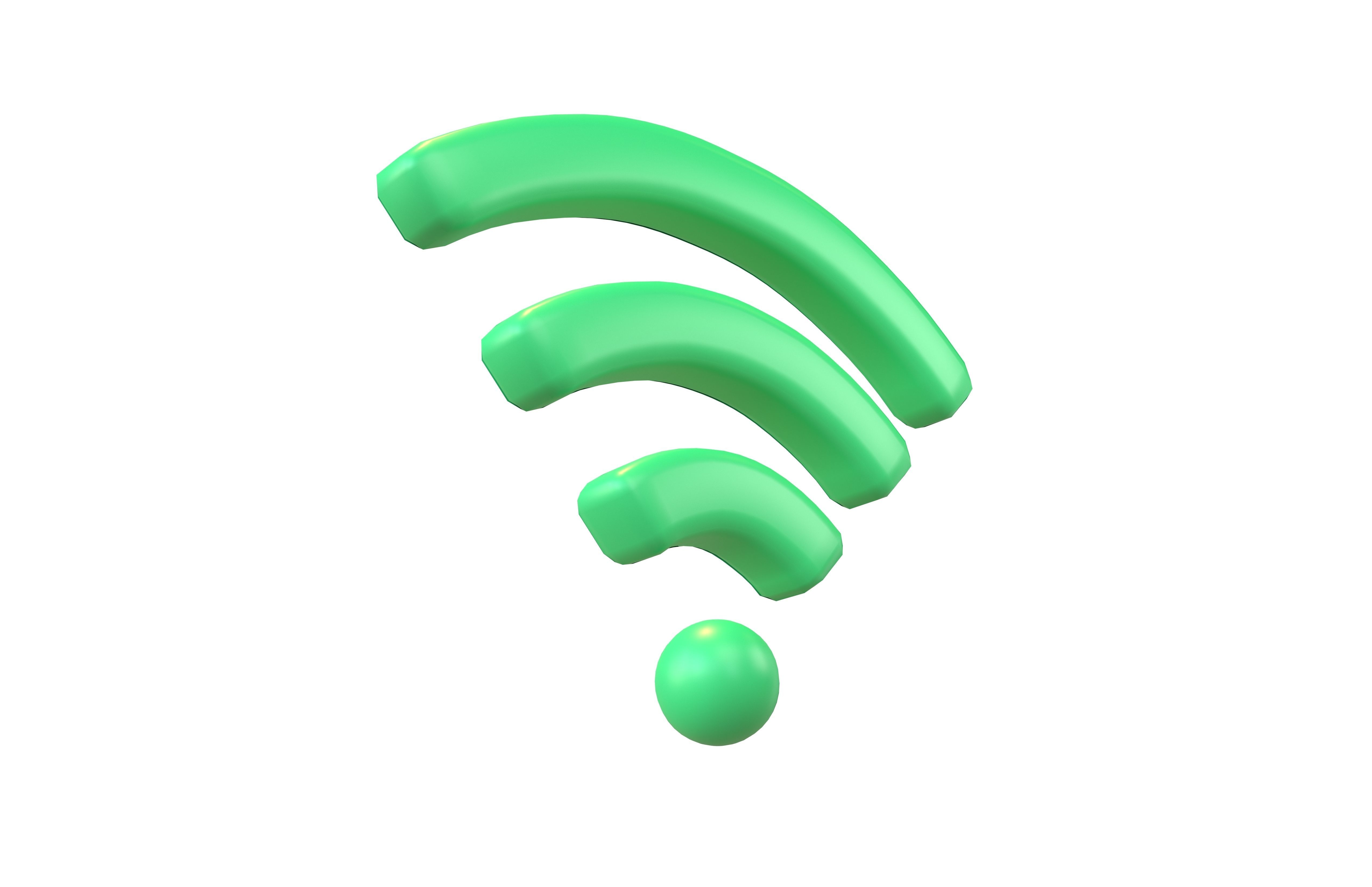 Wifi Symbol v3 005 Low-poly 3D model_3