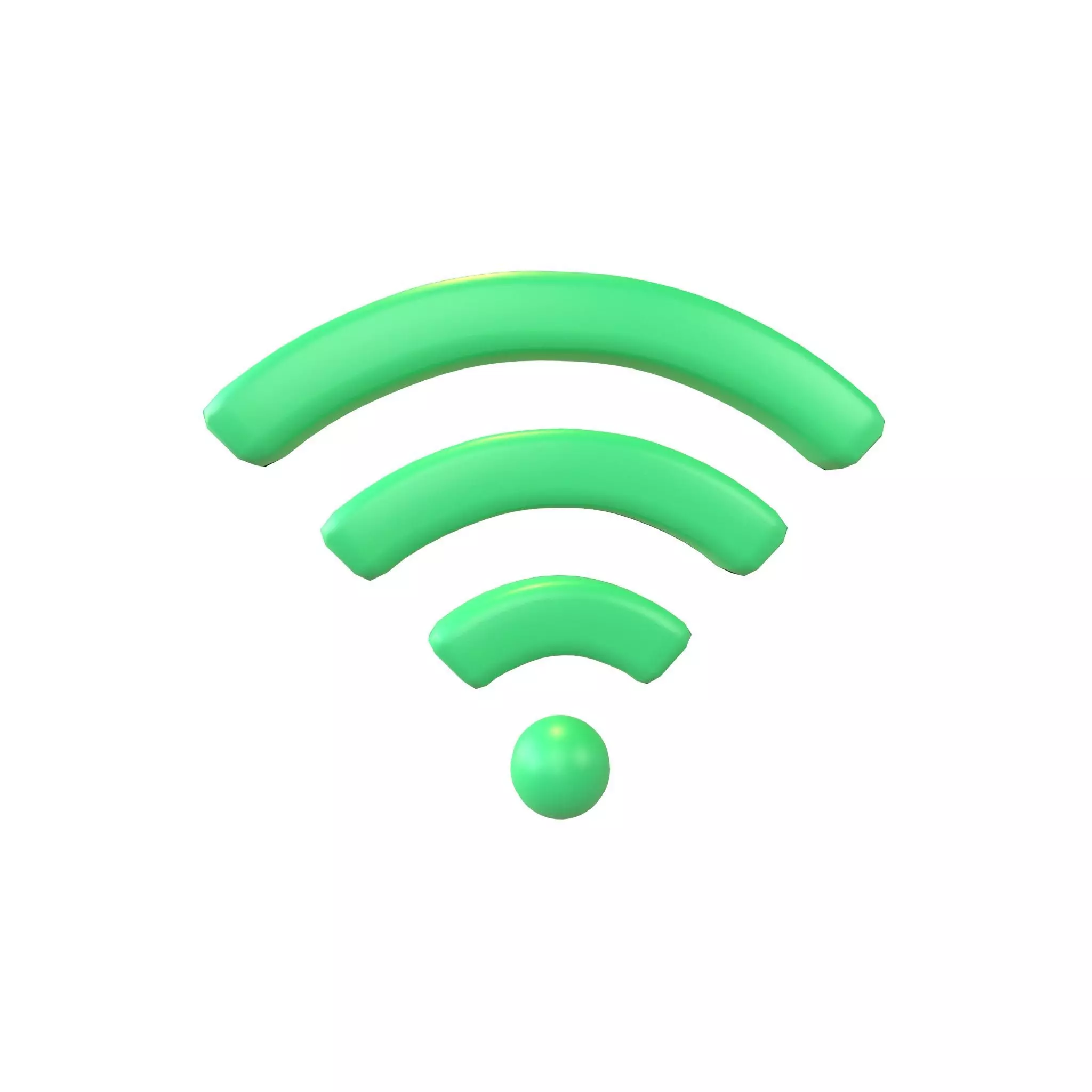 Wifi Symbol v3 005 Low-poly 3D model_0