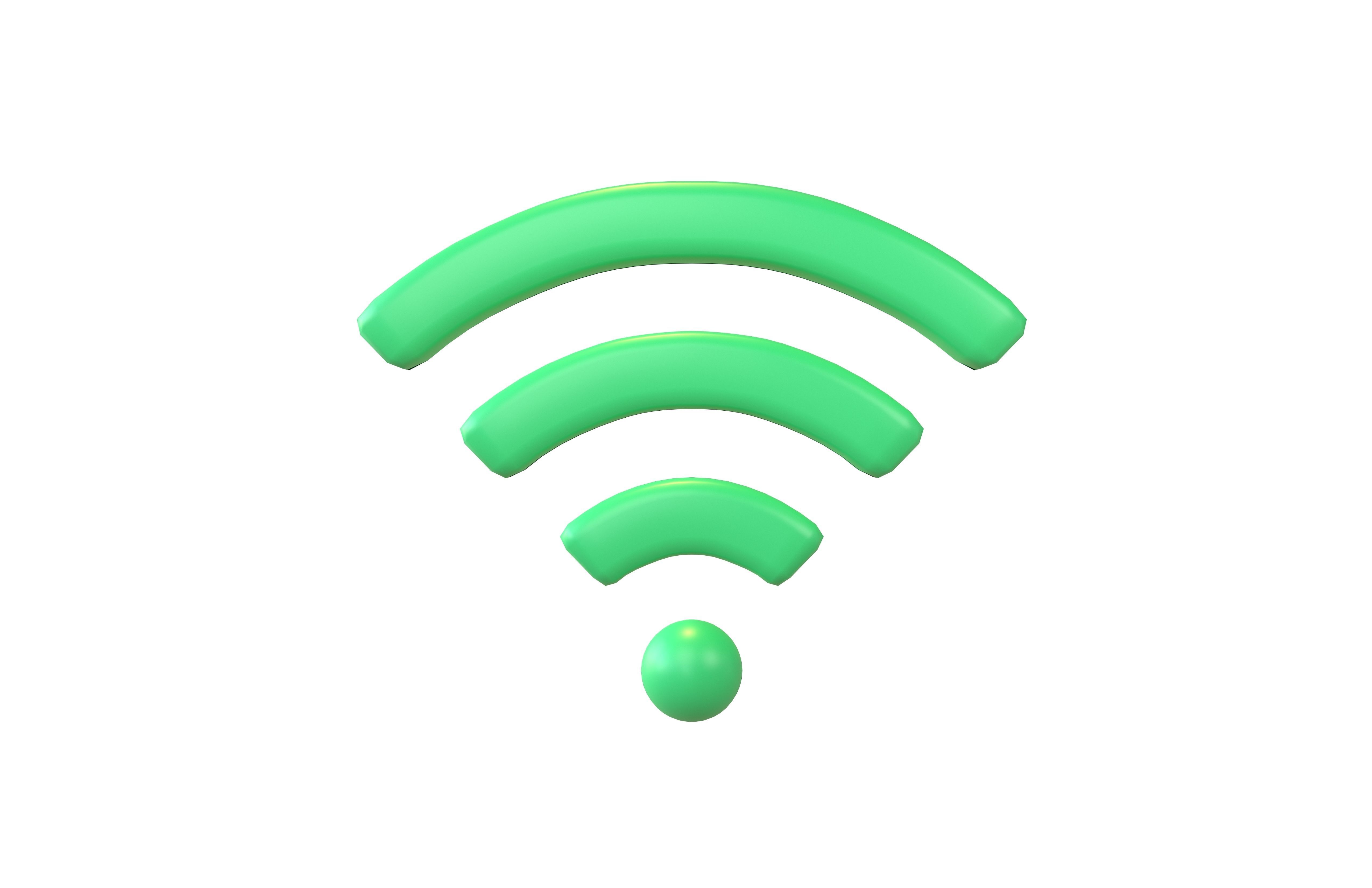 Wifi Symbol v3 005 Low-poly 3D model_1