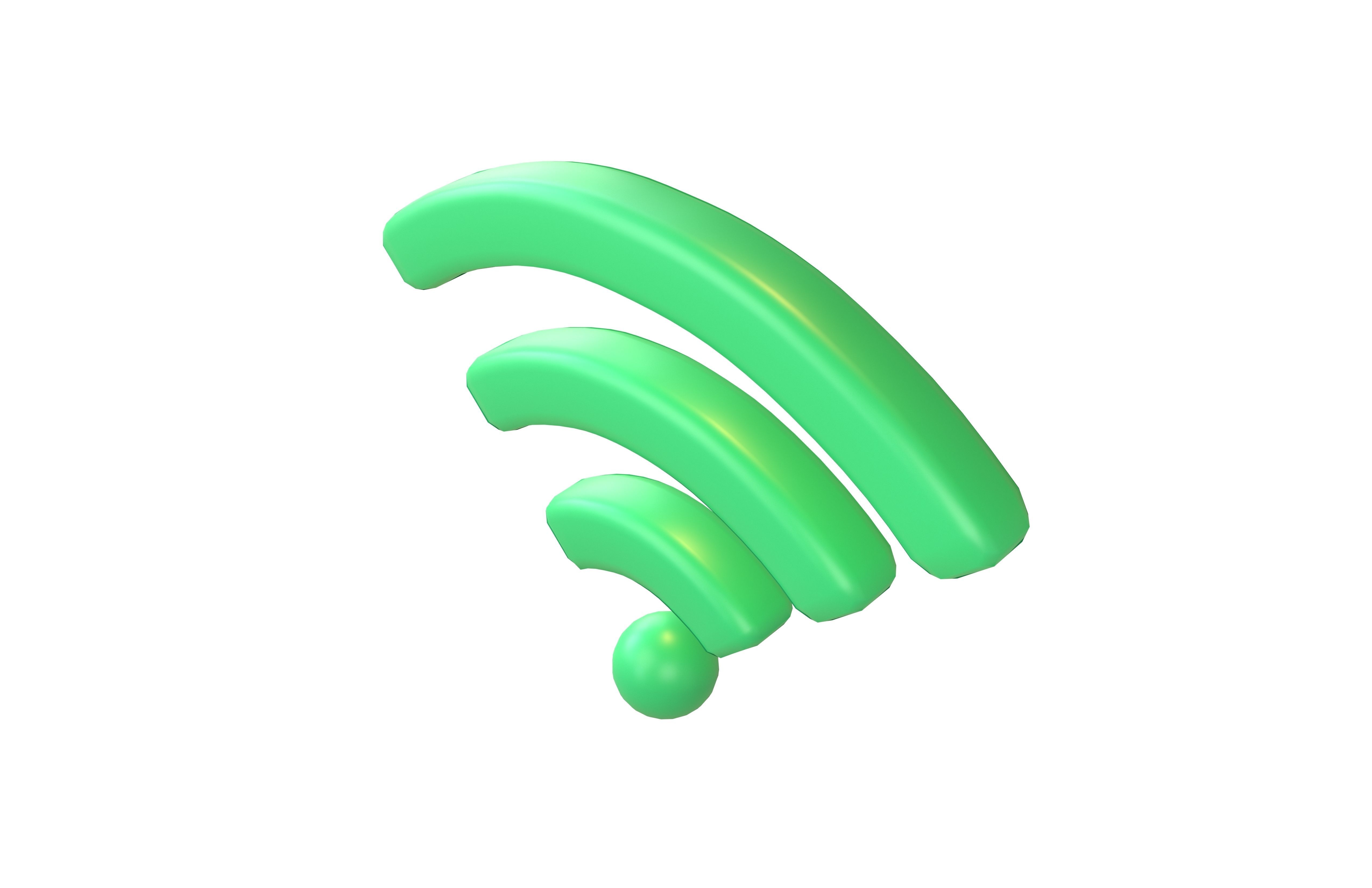 Wifi Symbol v3 005 Low-poly 3D model_2
