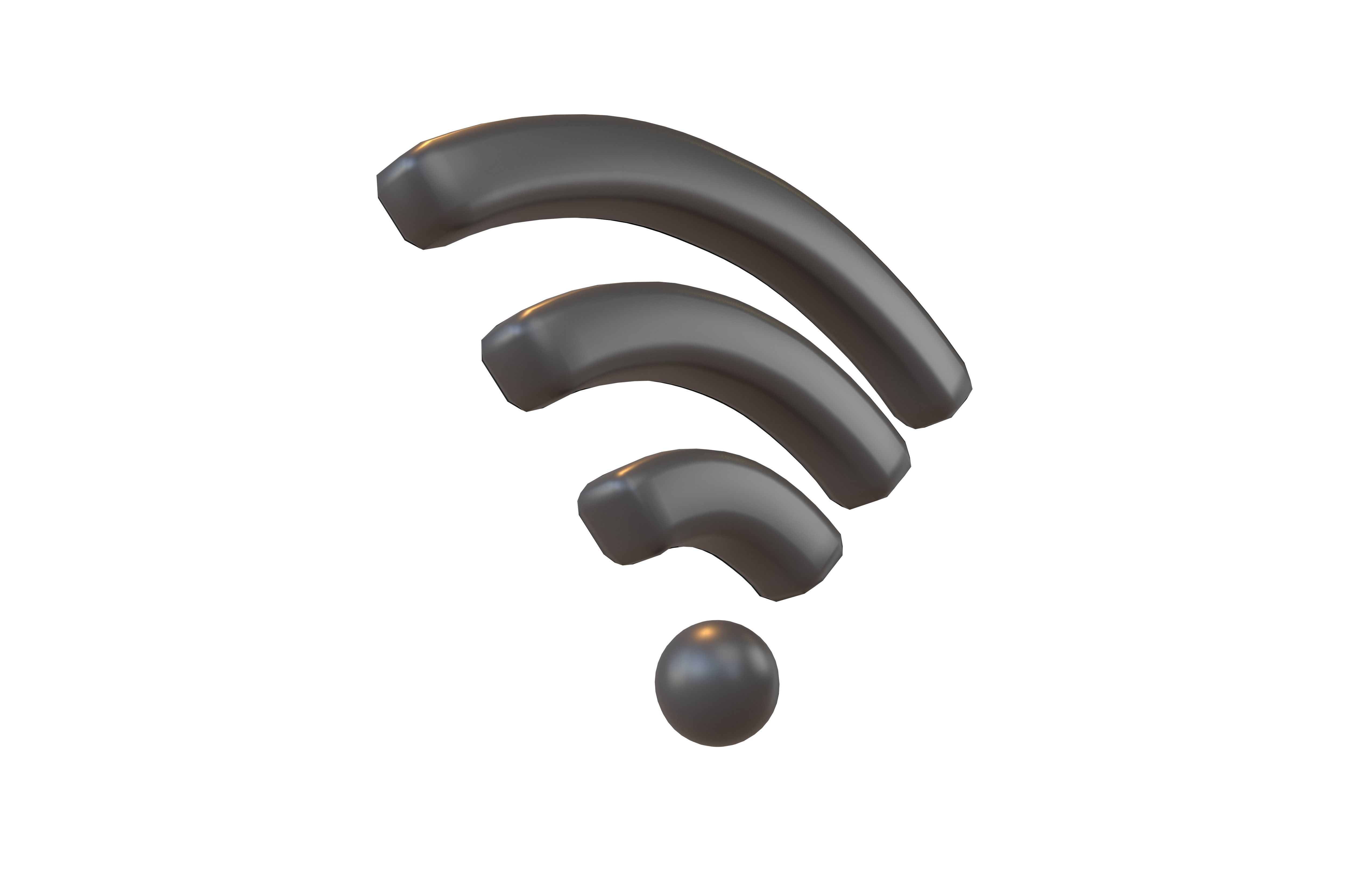 Wifi Symbol v3 006 Low-poly 3D model_3