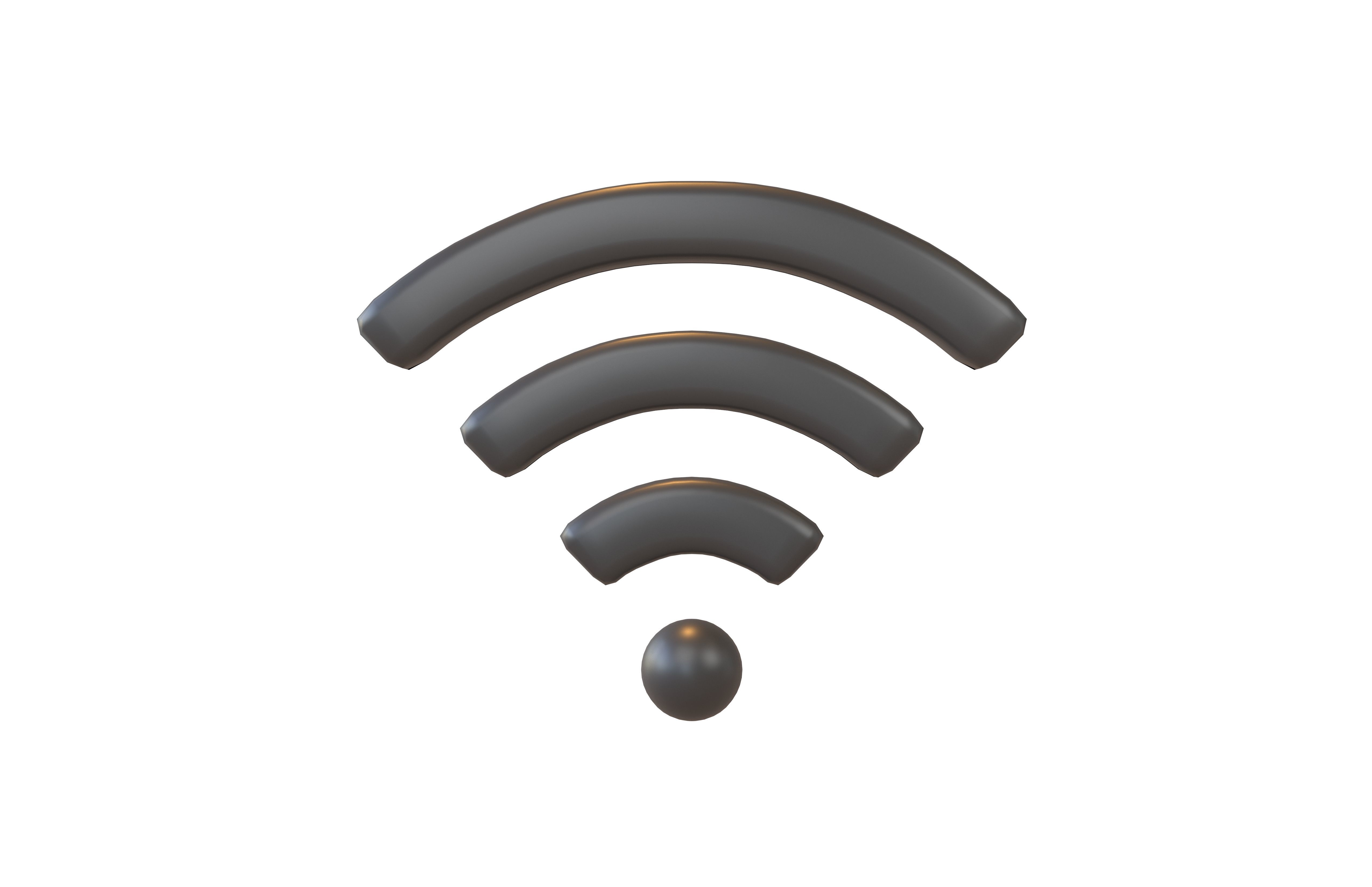 Wifi Symbol v3 006 Low-poly 3D model_1
