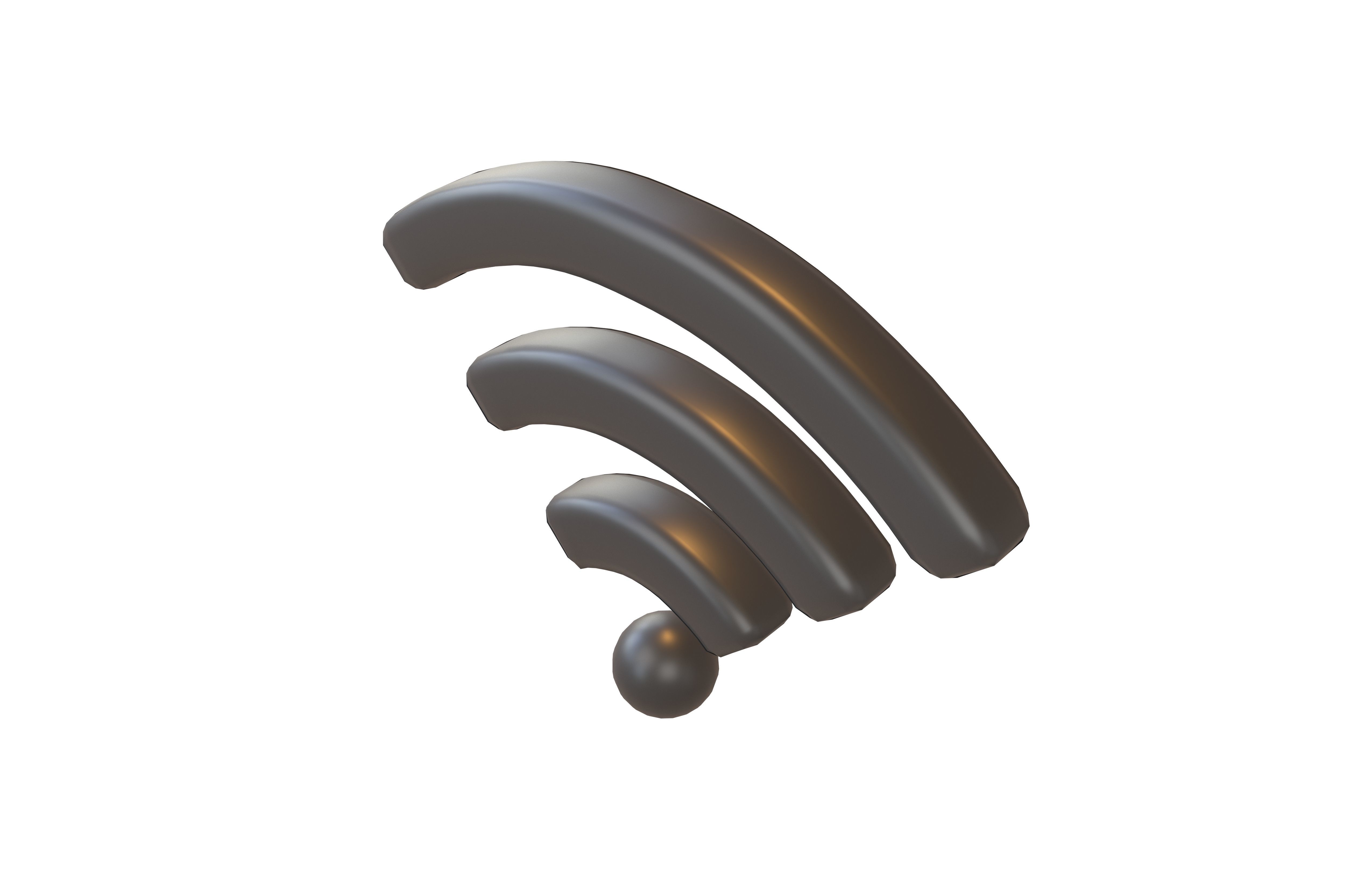 Wifi Symbol v3 006 Low-poly 3D model_2