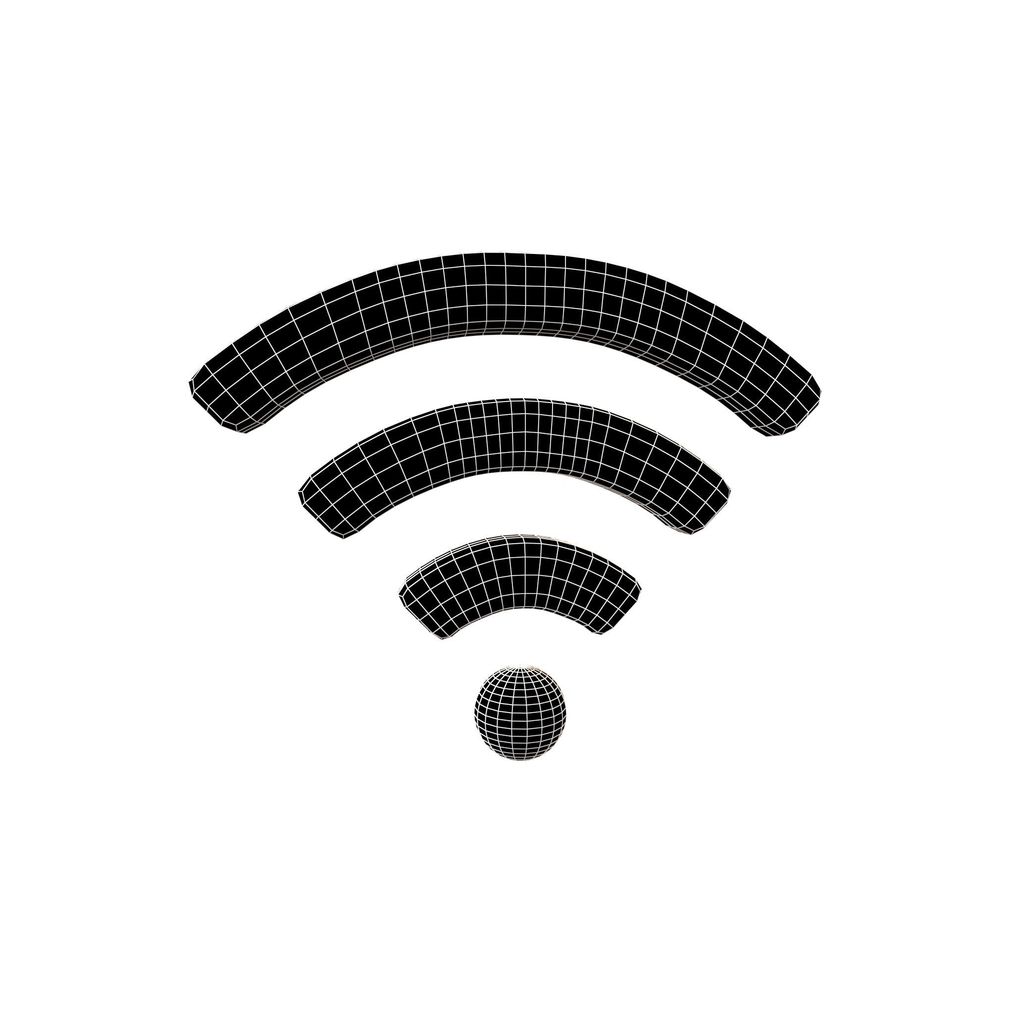 Wifi Symbol v3 006 Low-poly 3D model_5