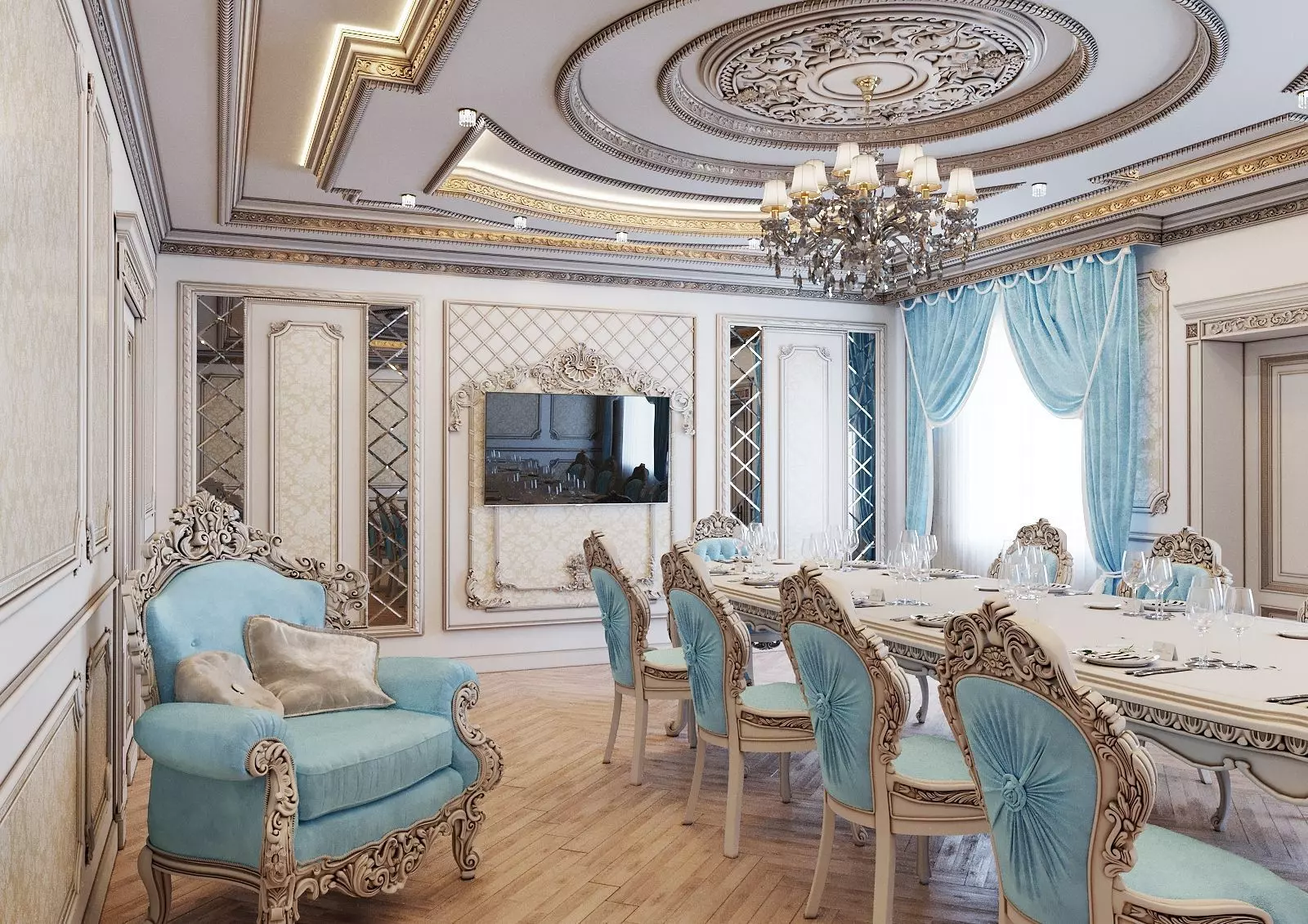 Classic Room Low-poly 3D model_0