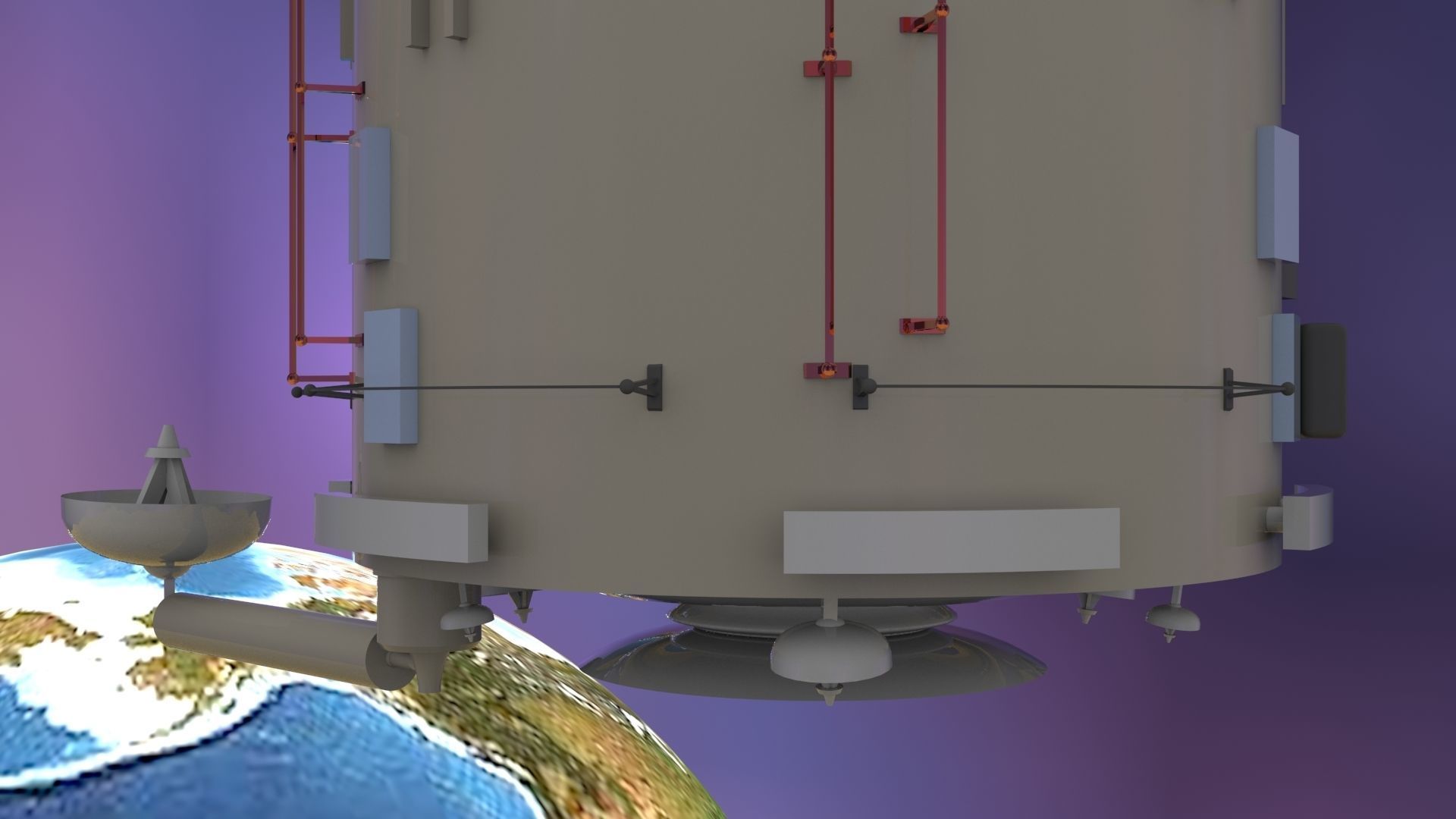 Satellite Low-Poly space station Free low-poly 3D model_5