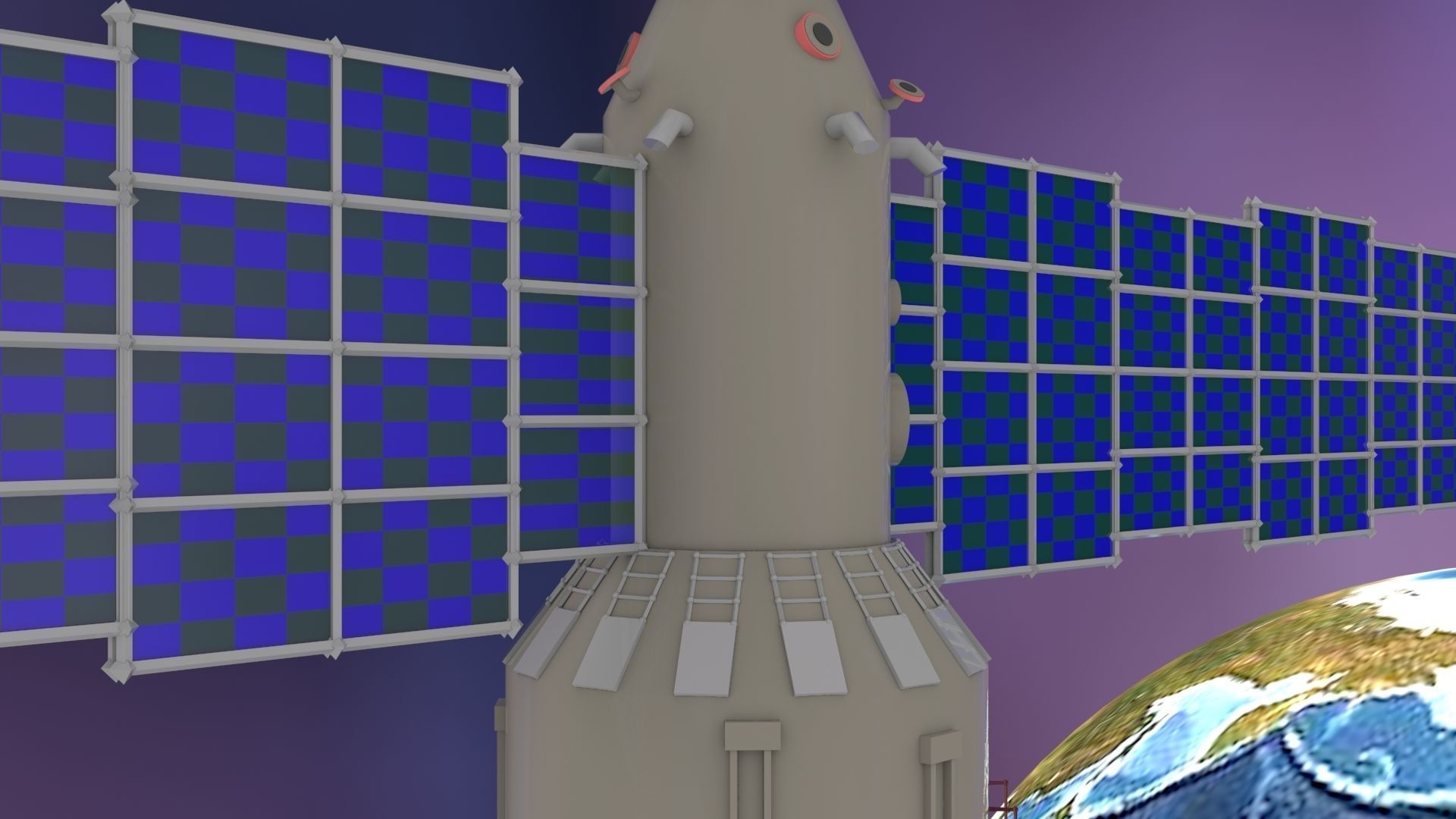 Satellite Low-Poly space station Free low-poly 3D model_3