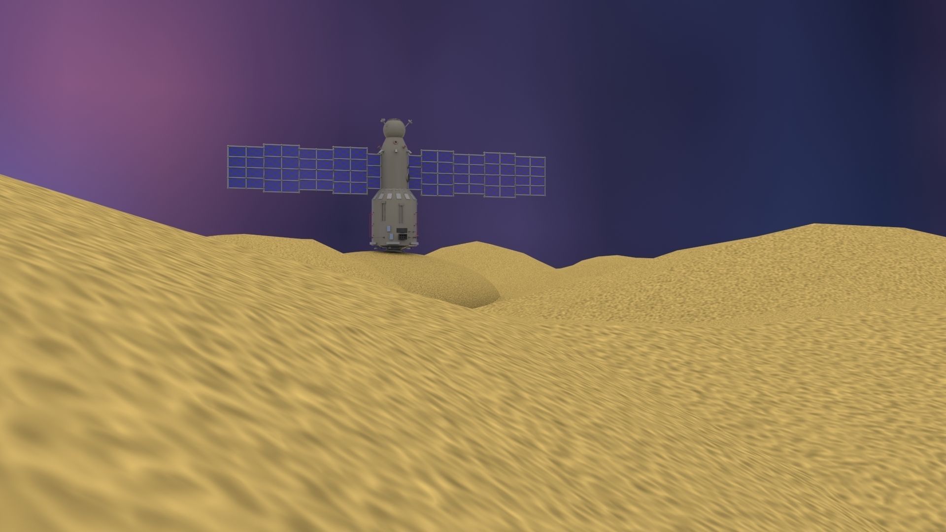 Satellite Low-Poly space station Free low-poly 3D model_10