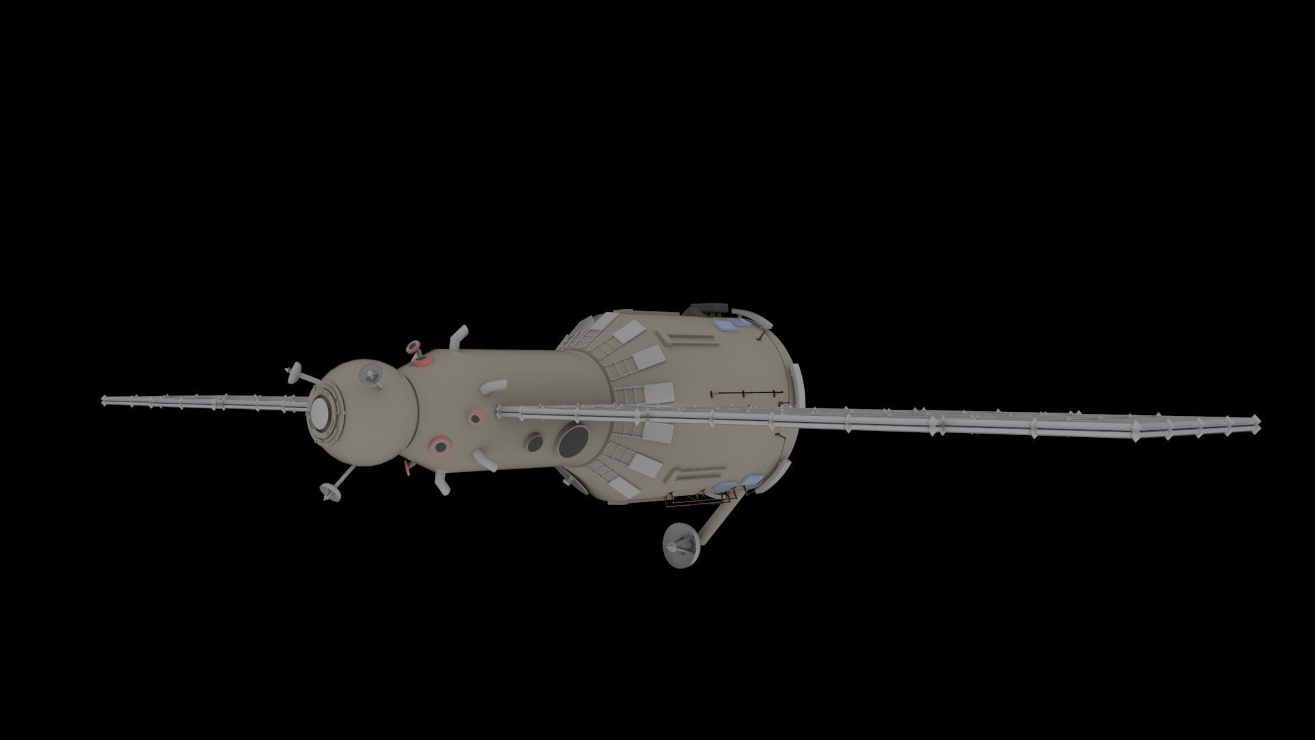 Satellite Low-Poly space station Free low-poly 3D model_1