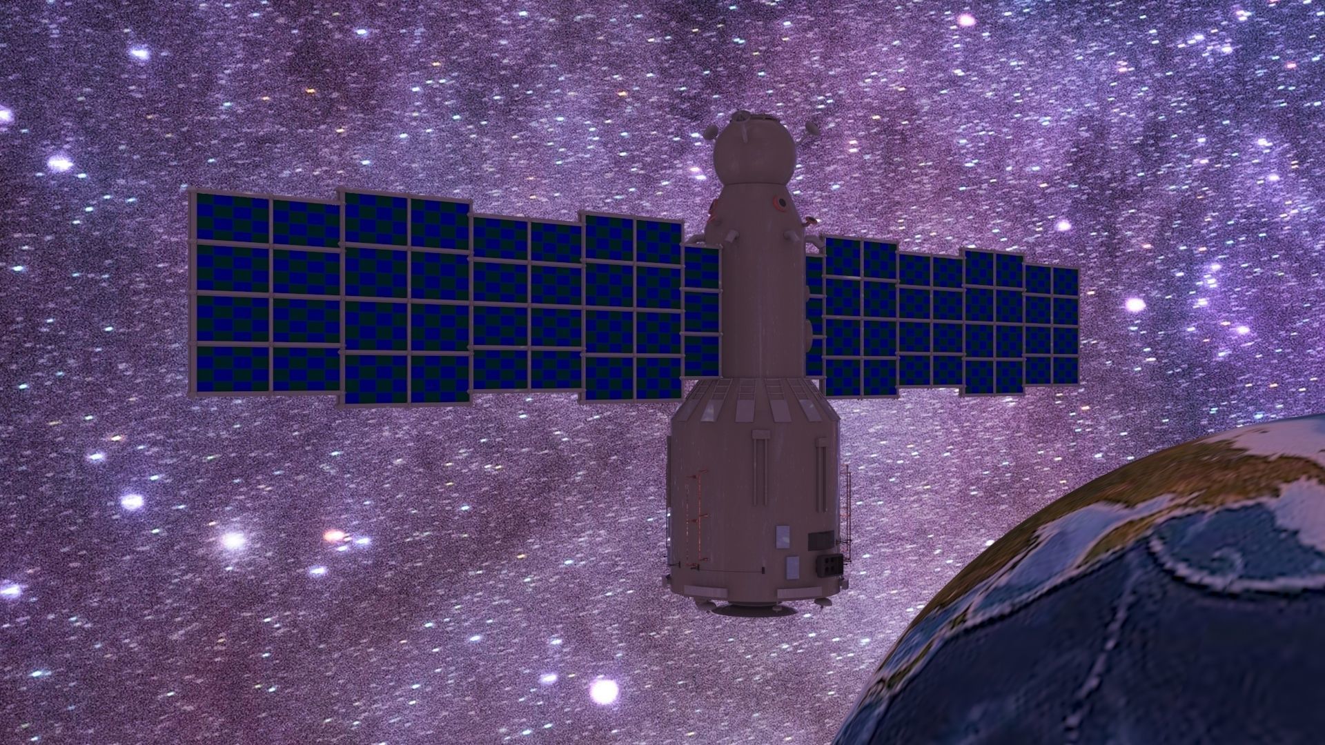 Satellite Low-Poly space station Free low-poly 3D model_2