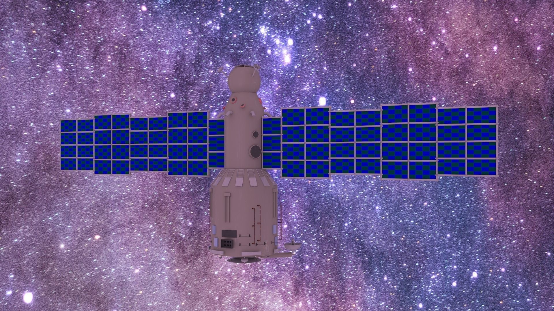 Satellite Low-Poly space station Free low-poly 3D model_4