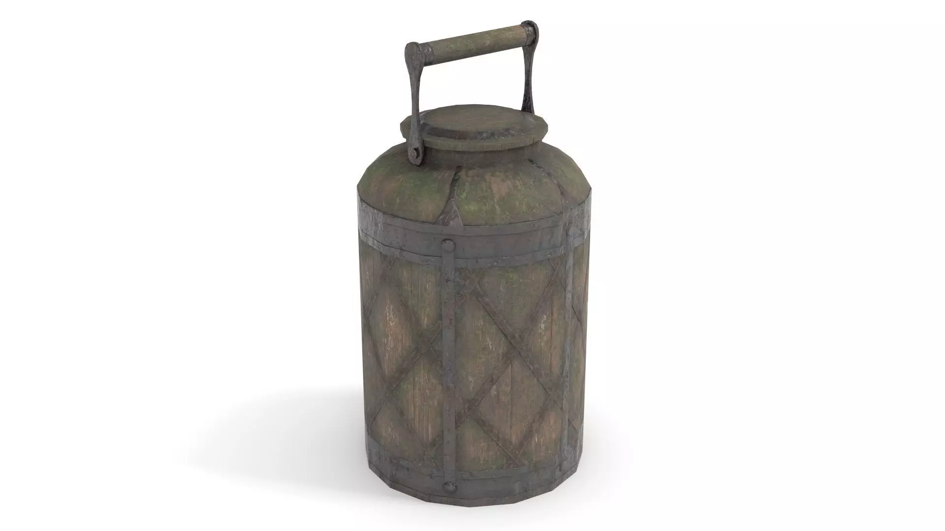 Old Bucket for Liquids Low-poly 3D model_0