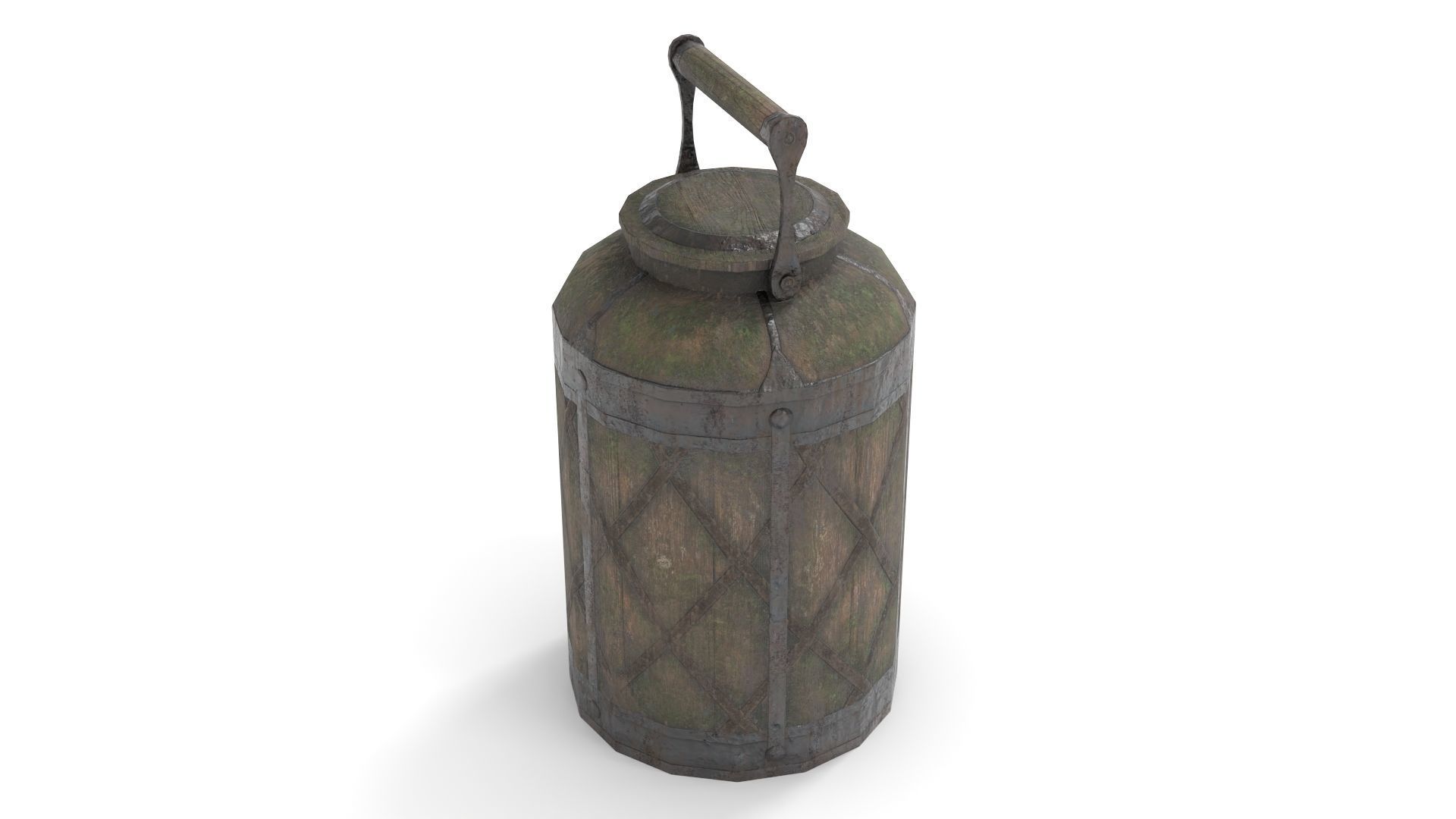 Old Bucket for Liquids Low-poly 3D model_5
